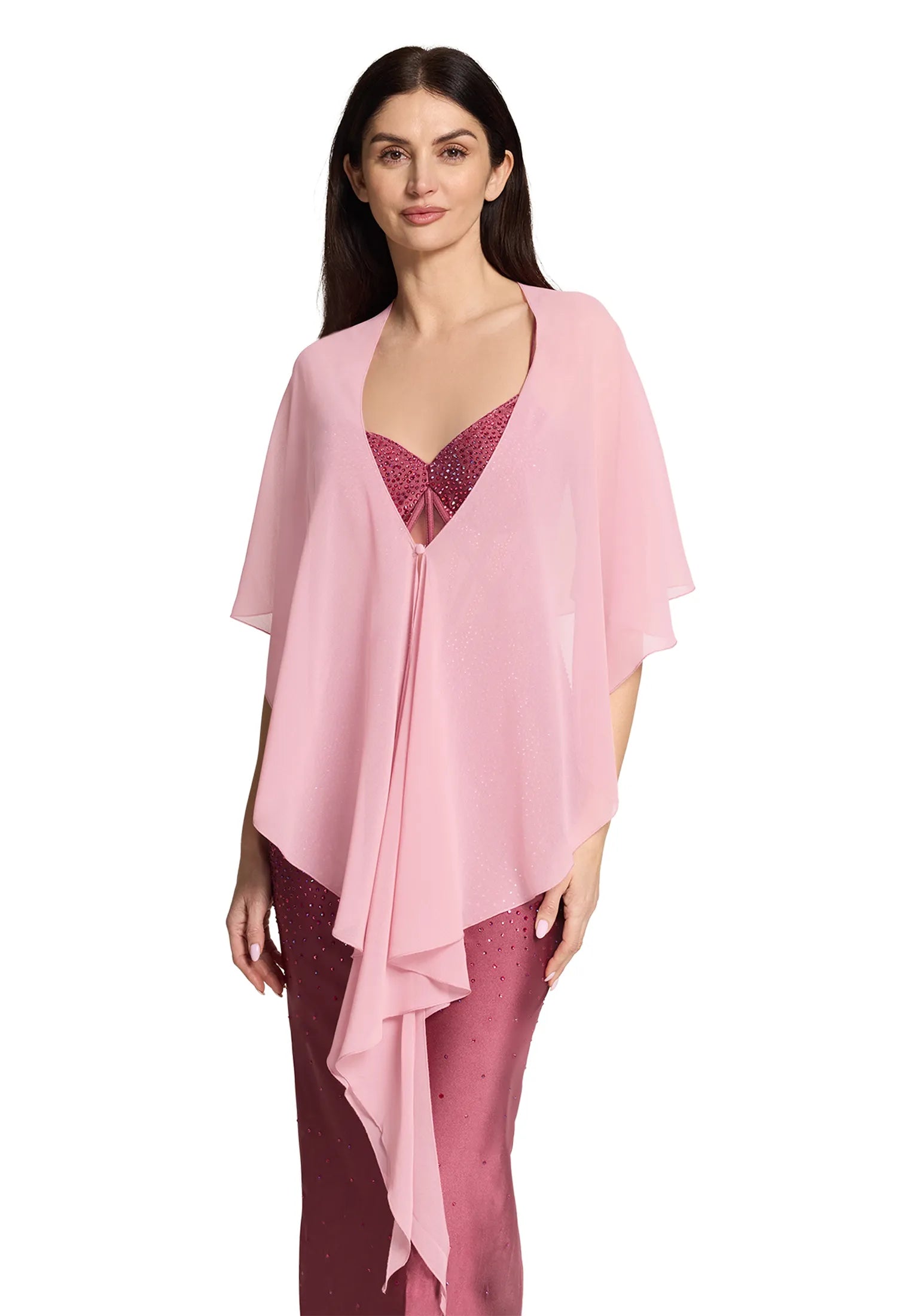Vera Mont Vintage Blossom Women Chiffon Stole with Flounce SKU: 0071-4825_4527 Image 02