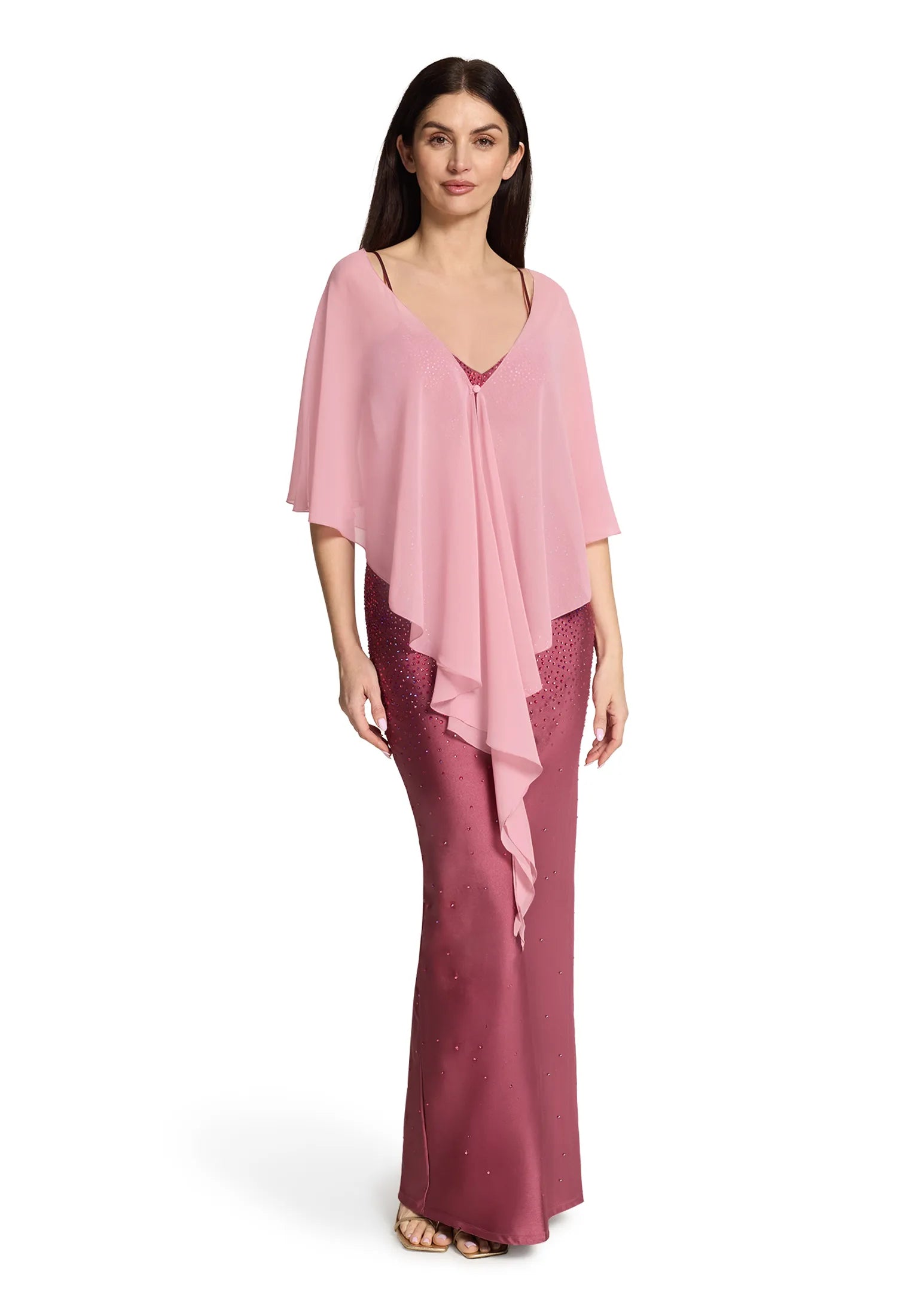 Vera Mont Vintage Blossom Women Chiffon Stole with Flounce SKU: 0071-4825_4527 Image 04