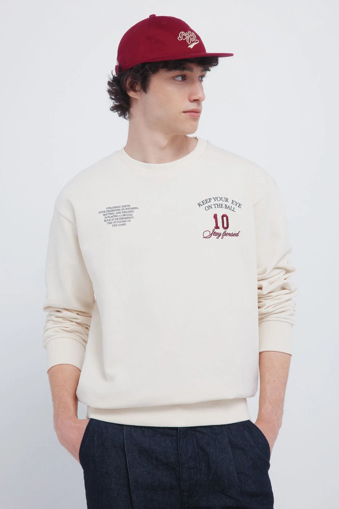 Springfield_White Print_Ball 10 Crew Neck Sweatshirt_0092099_97_01