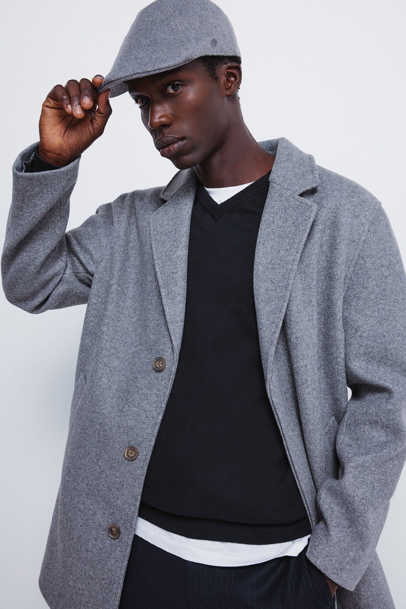 Springfield_Dark Grey_Gray Wool Blend Flat Cap_0122834_42_02