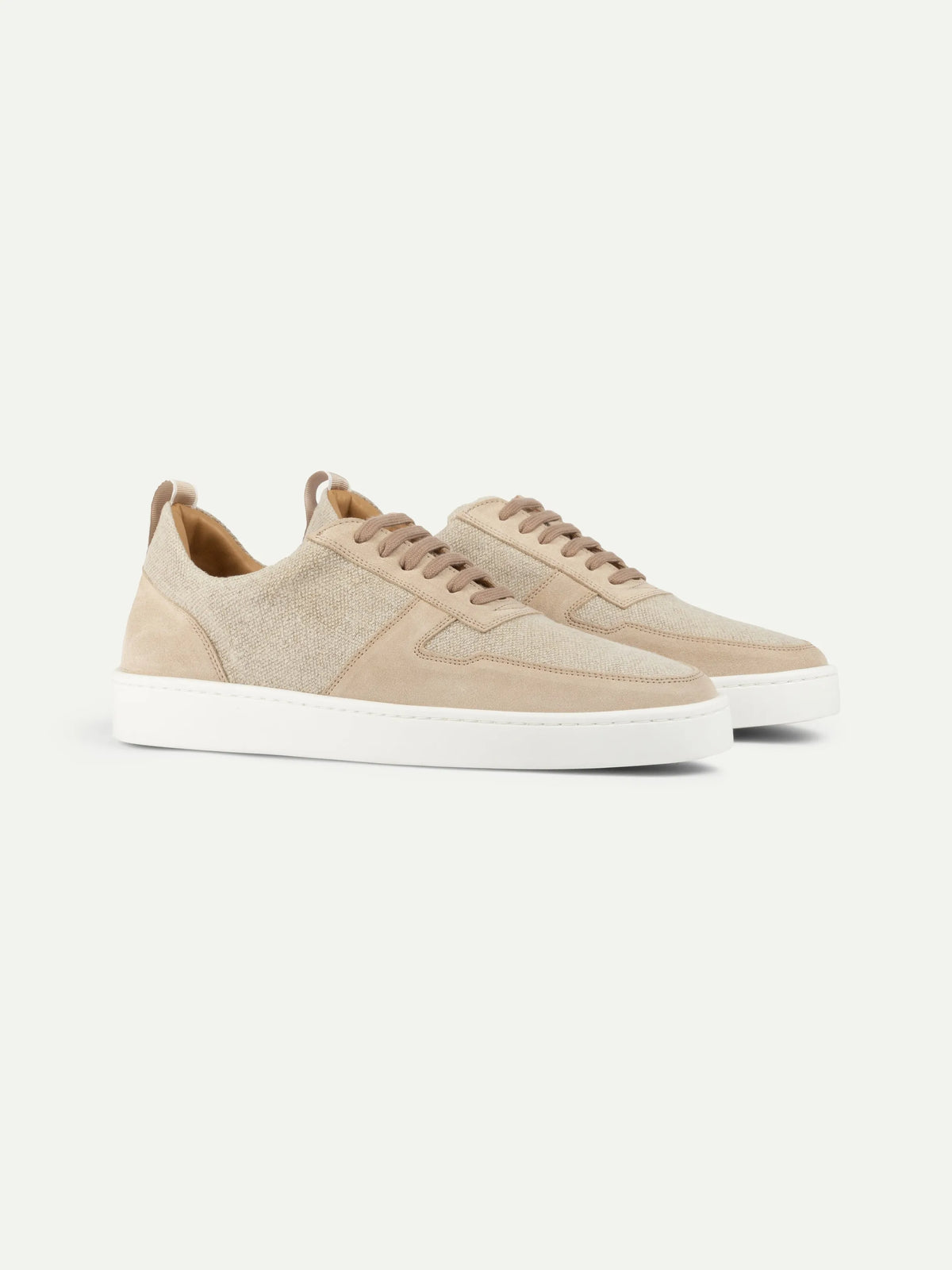 Aurelien Beige Men Beige Linen Bayside Sneaker SKU: 02-025-13-05-29-0000_260 Image 01