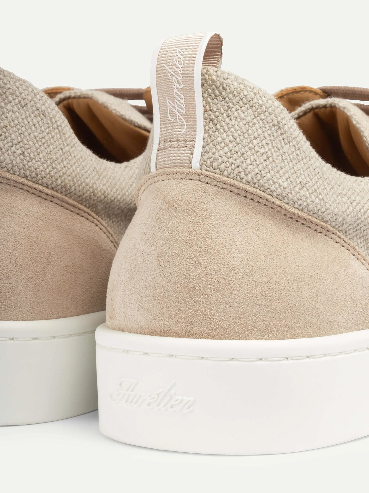 Aurelien Beige Men Beige Linen Bayside Sneaker SKU: 02-025-13-05-29-0000_260 Image 03