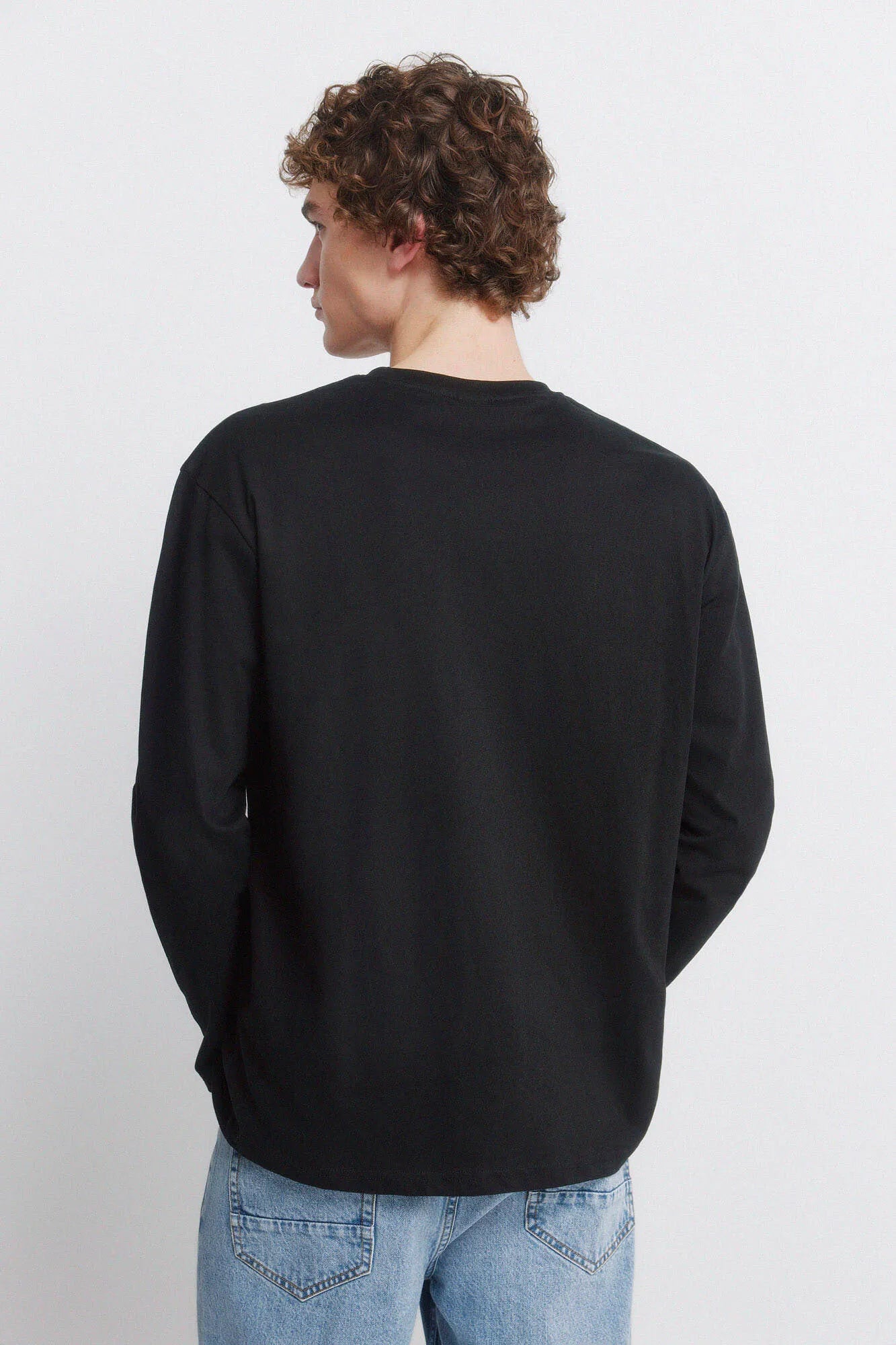 Springfield Black Men Carbon Long Sleeve T-Shirt SKU: 0223727_01 Image 04