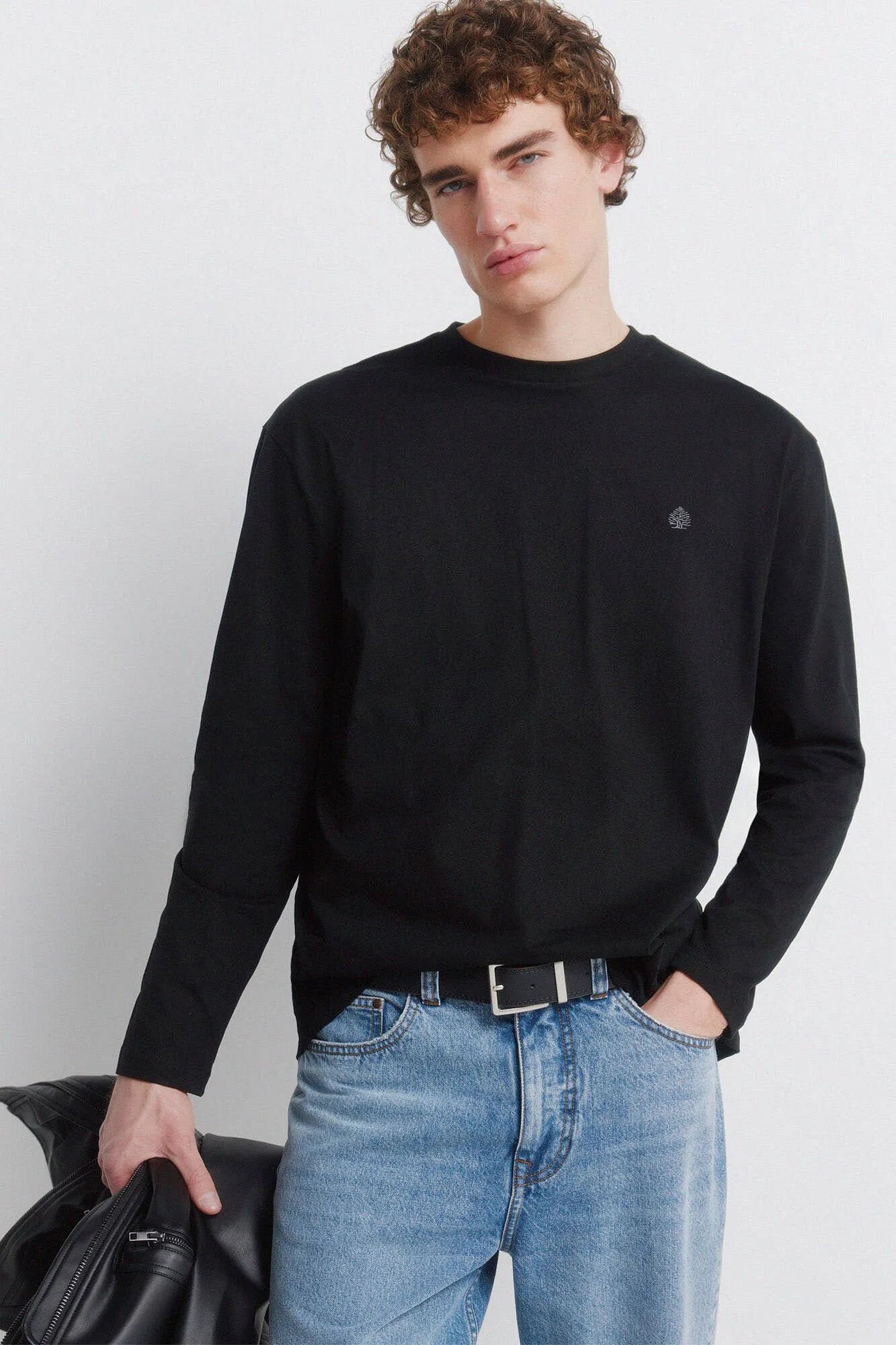 Springfield White Men Carbon Long Sleeve T-Shirt SKU: 0223727_96 Image 01