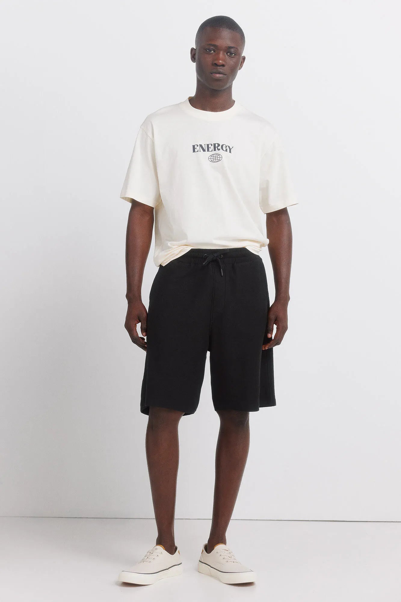 Springfield Black Men Fleece Bermuda Shorts SKU: 0223735_01 Image 01