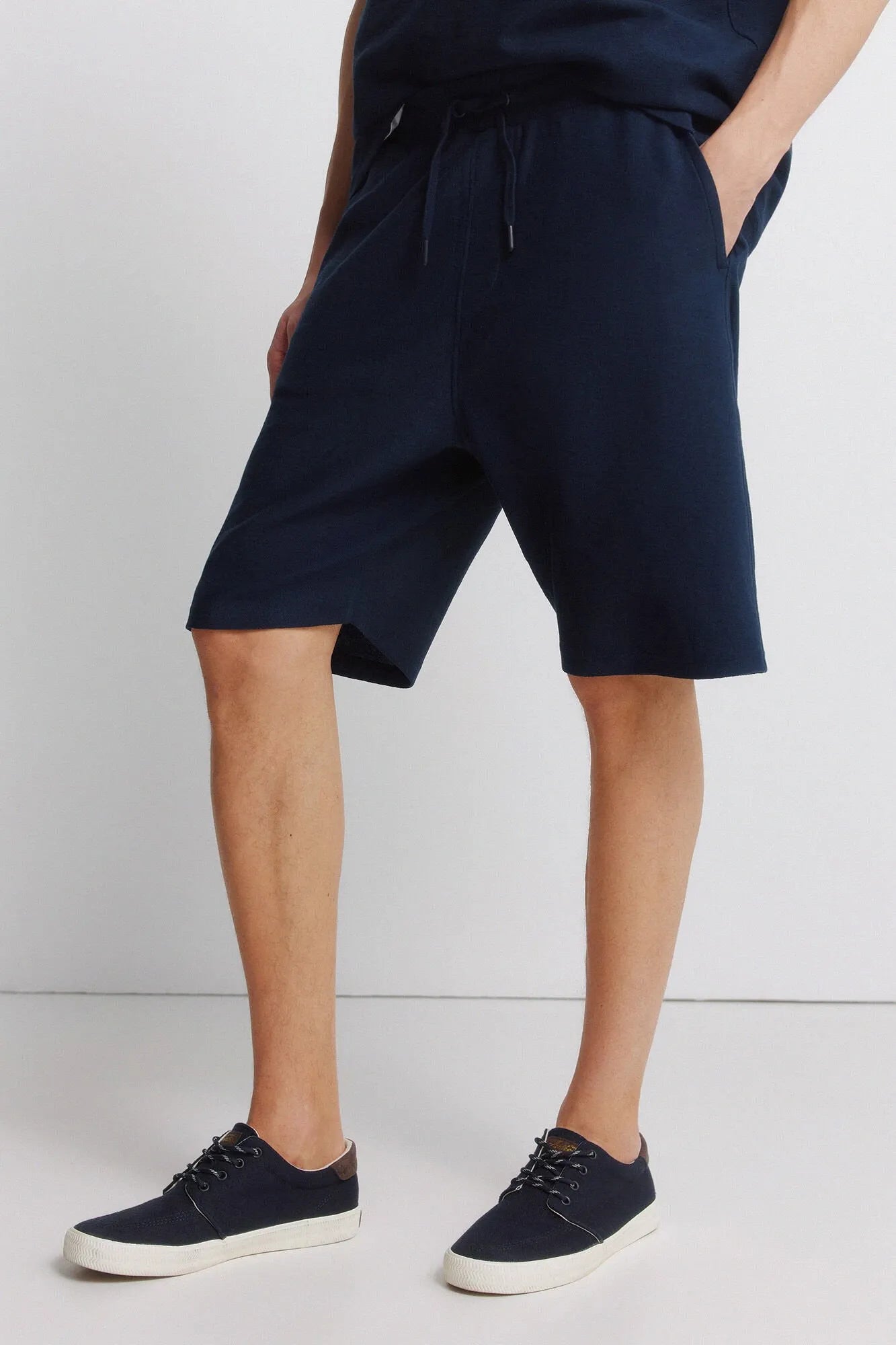 Springfield Blue Men Fleece Bermuda Shorts SKU: 0223735_12 Image 02