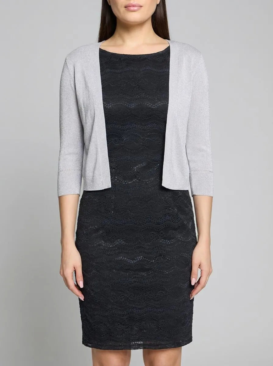 Vera Mont Grey/Silver Women Open Knit Bolero SKU: 0225-4818_9894 Image 00
