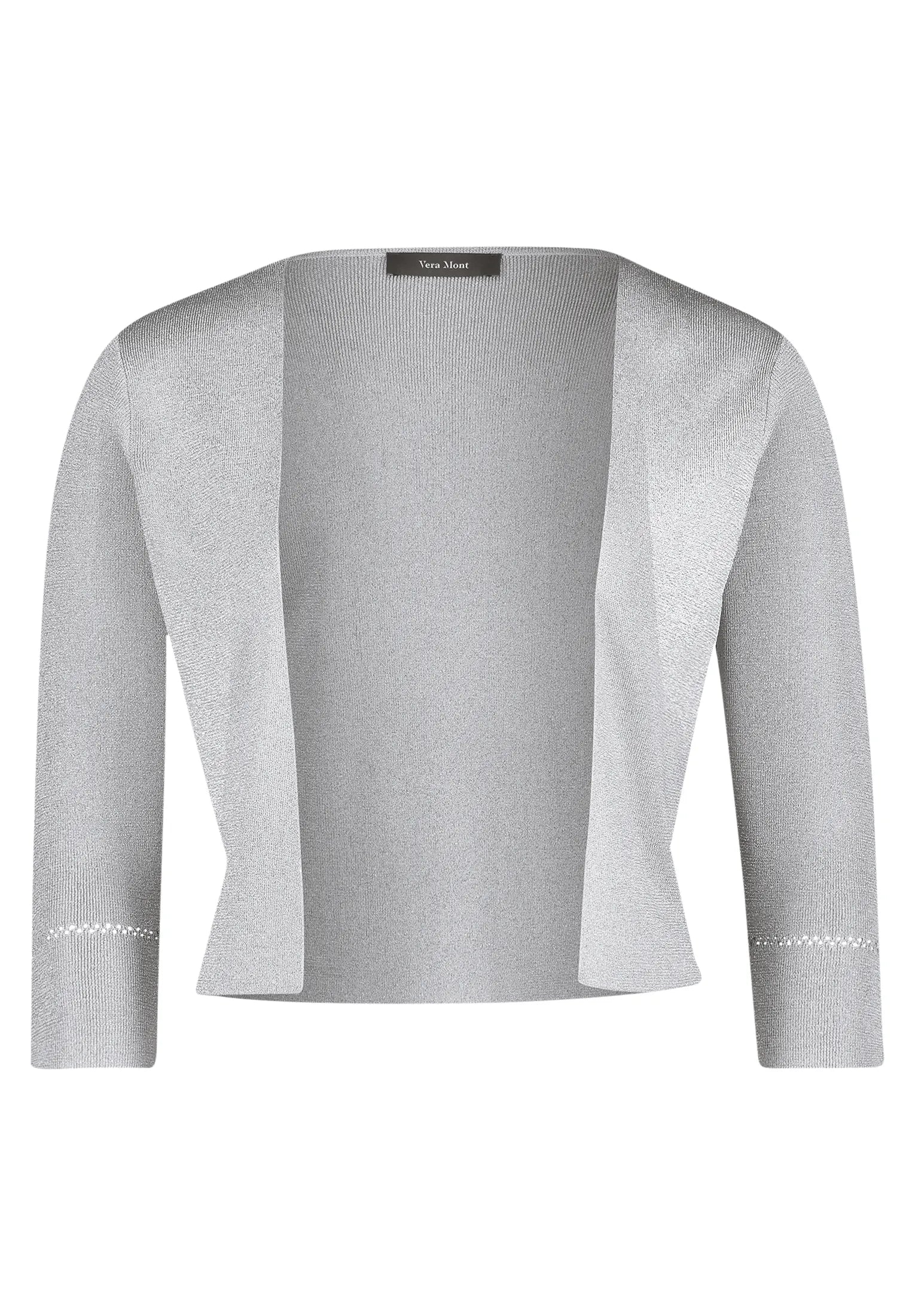 Vera Mont Grey/Silver Women Open Knit Bolero SKU: 0225-4818_9894 Image 06