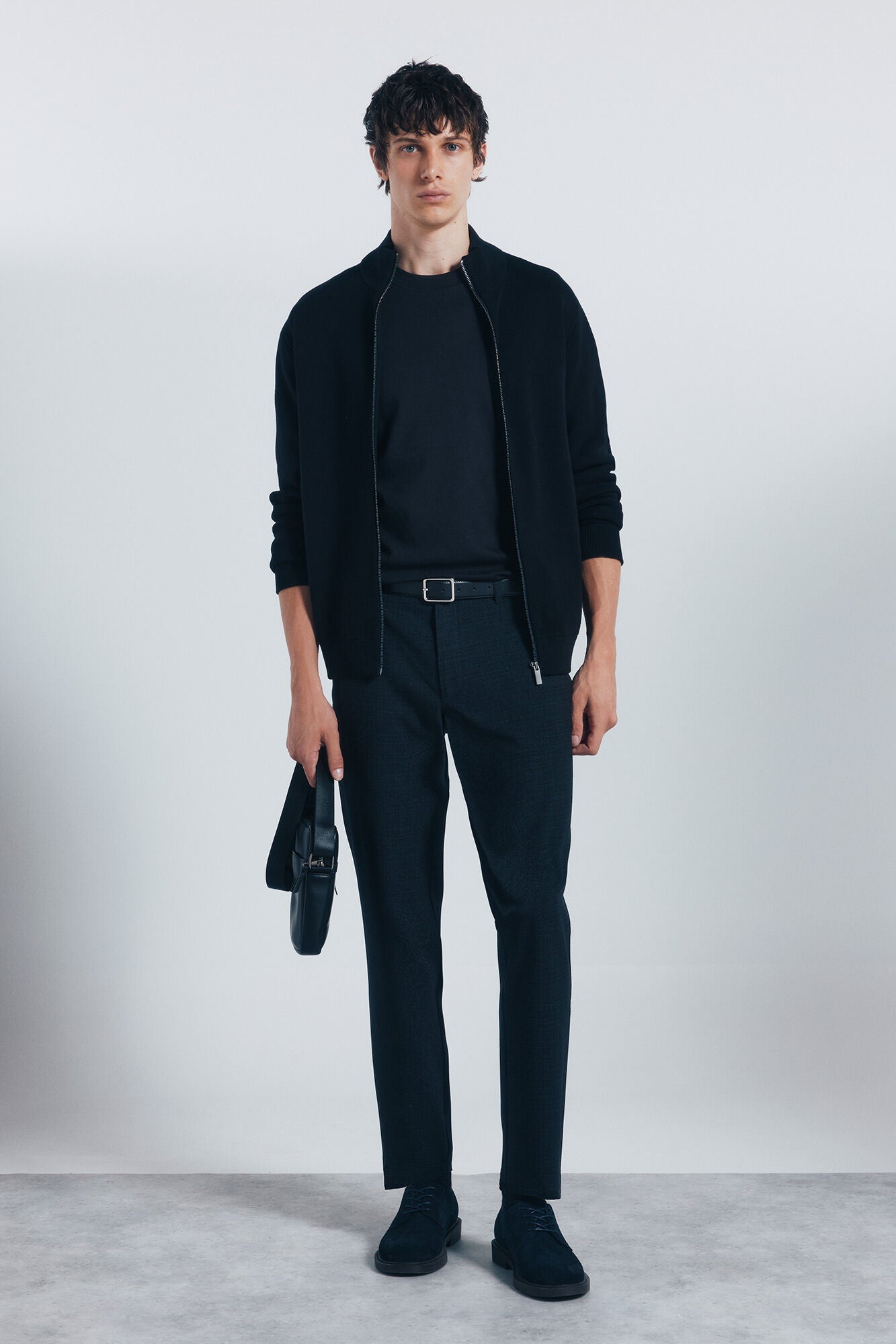 Springfield_Black_Milano Zip Fastening Cardigan_0232604_01_03