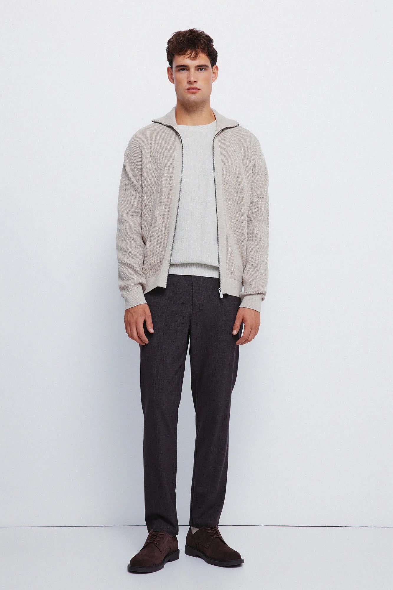 Springfield_Sand_Zip Fastening Cardigan Cardigan_0232610_36_03