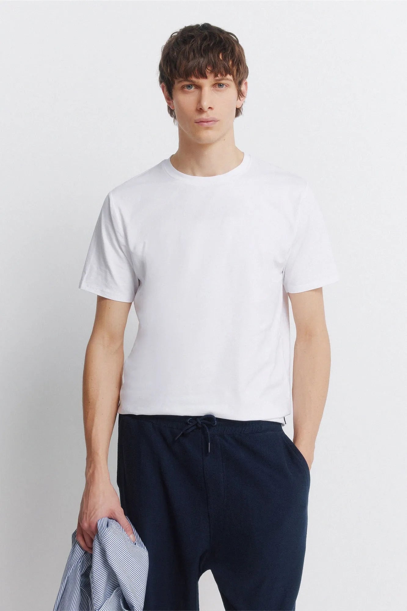Springfield White Men Lycra Slim Fit T-Shirt SKU: 0243378_99 Image 01