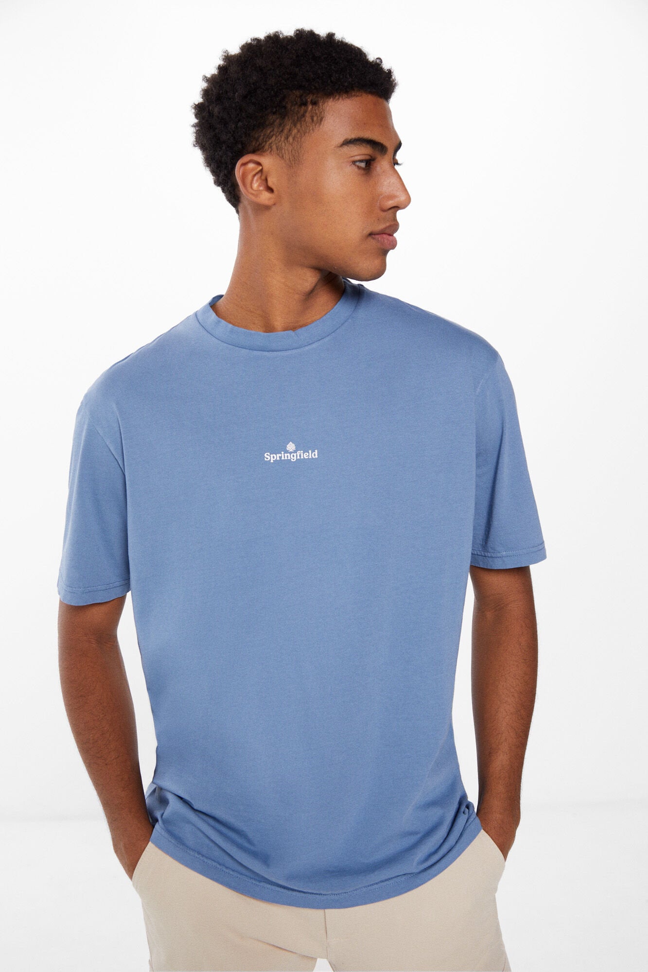 Basic T Shirt With Springfield Logo_0247061_16_01