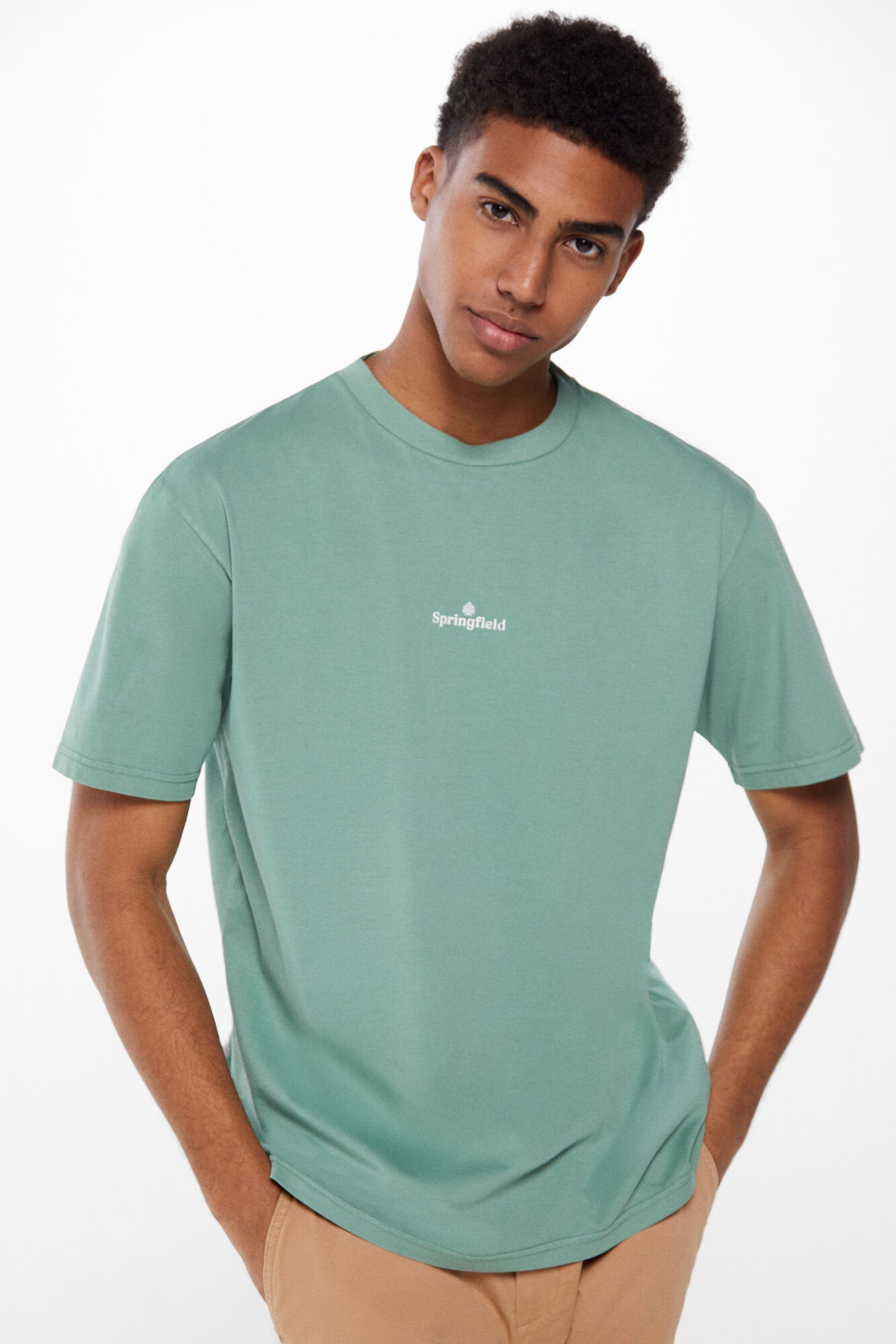 Basic T Shirt With Springfield Logo_0247061_27_06