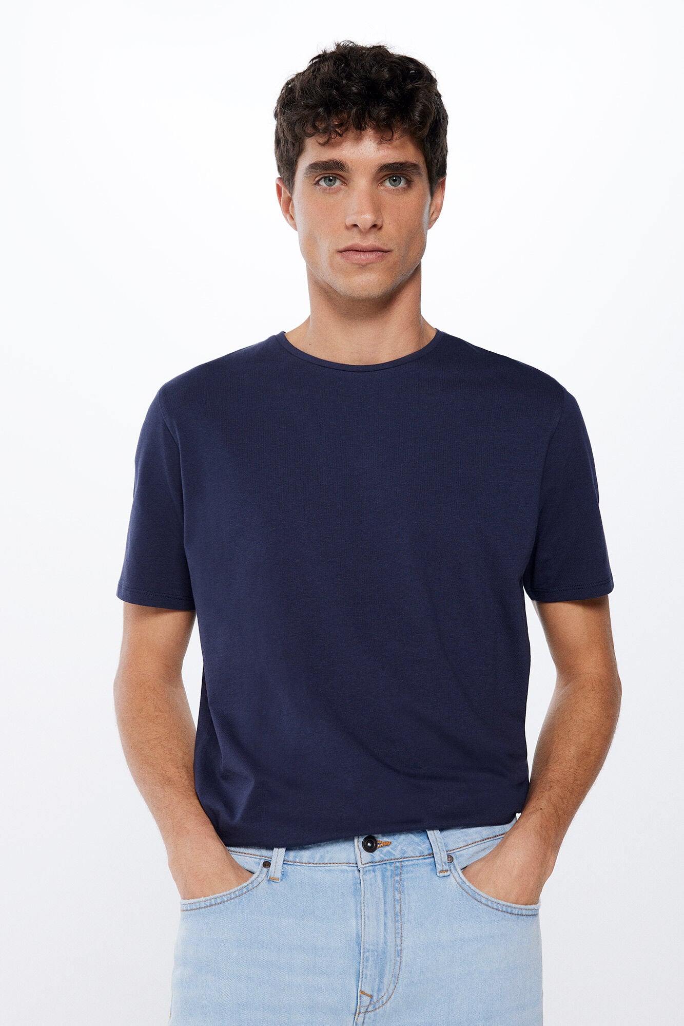 Basic Plain Crew Neck T Shirt_0247062_11_05