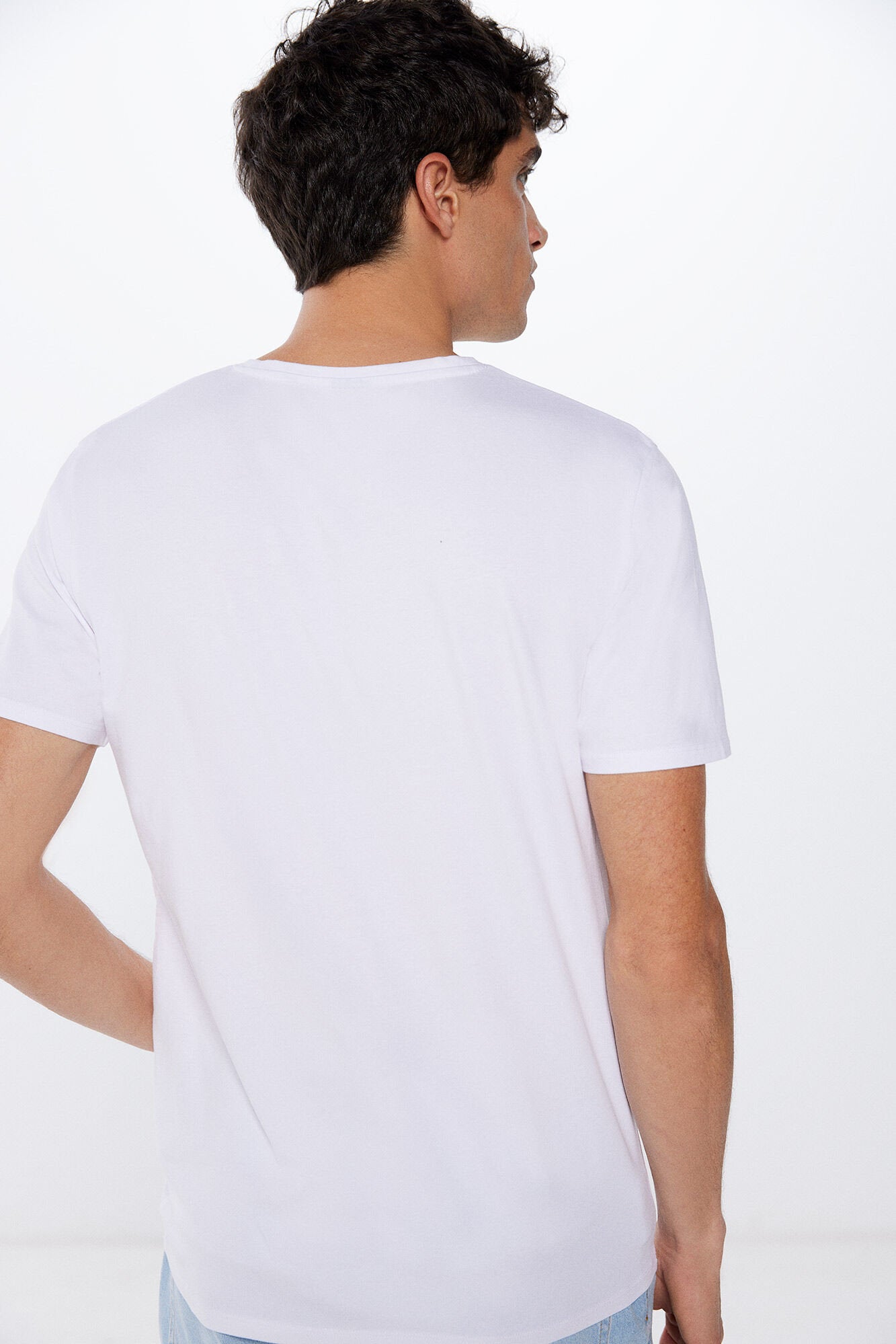 Basic Plain V Neck T Shirt_0247063_99_04
