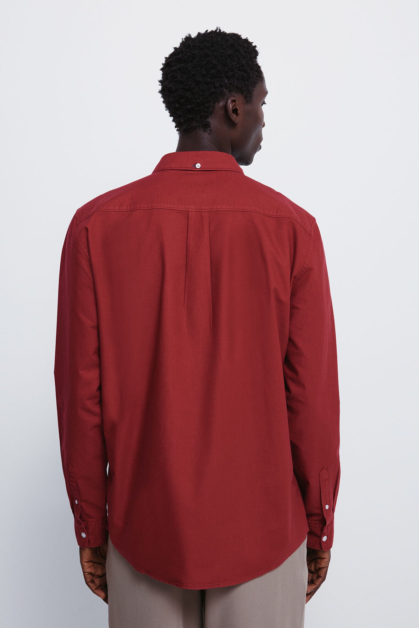 Springfield_Red_Garment Dyed Oxford Shirt_0272782_60_03