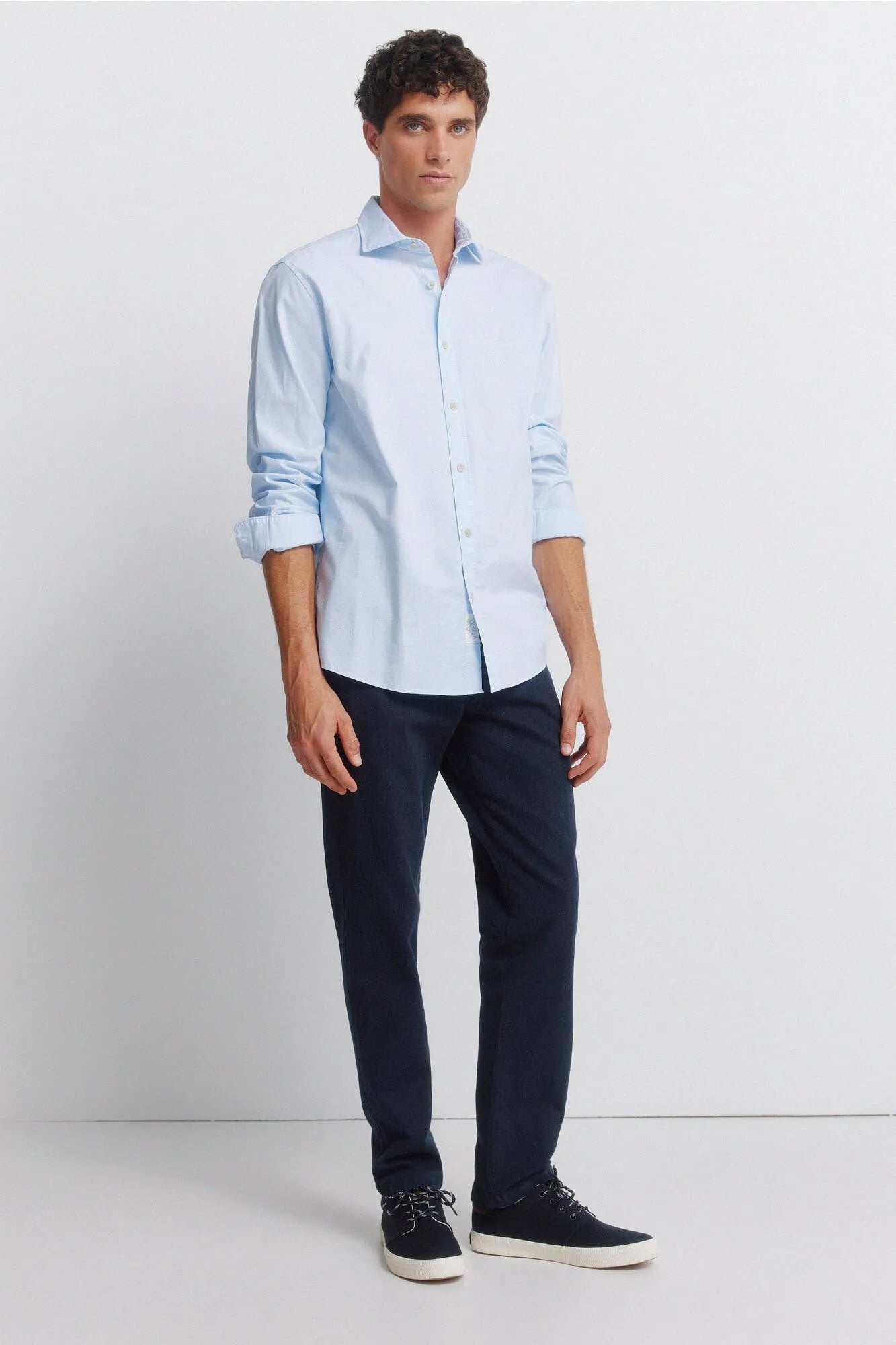 Springfield Blue Men Lightweight Oxford Shirt SKU: 0273624_16 Image 03