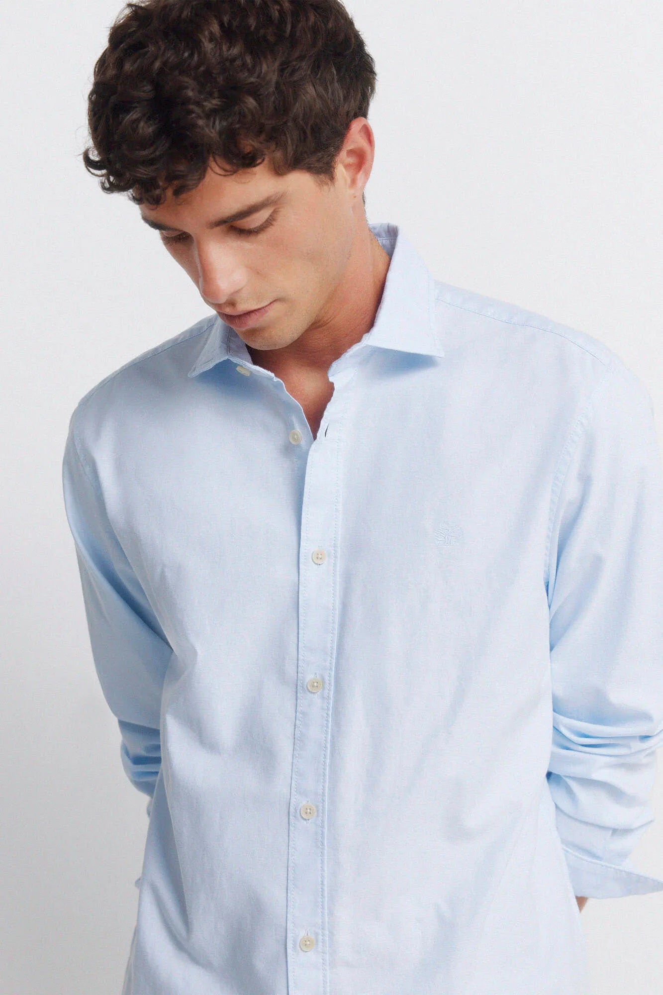 Springfield Blue Men Lightweight Oxford Shirt SKU: 0273624_16 Image 05