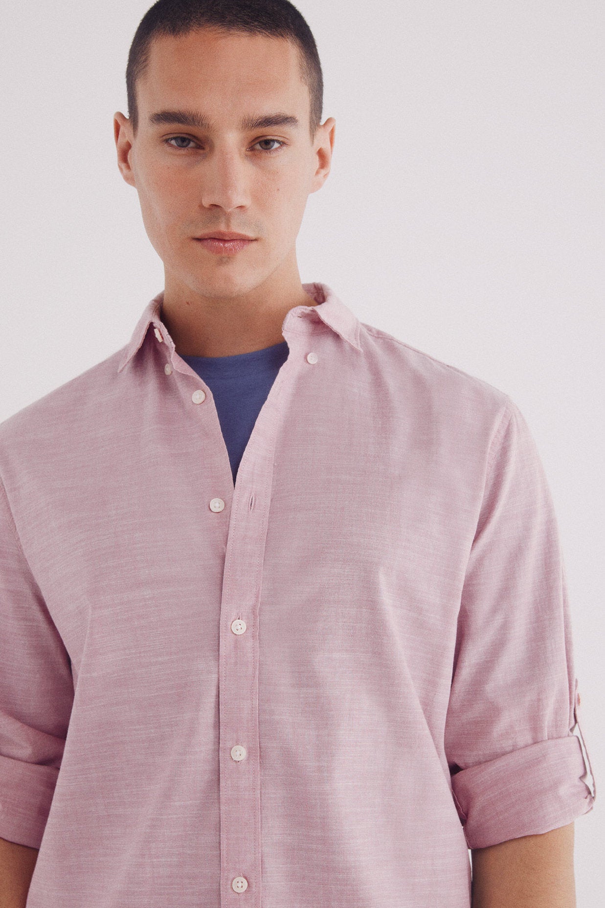 Springfield_Plain Slub Cotton Shirt_0279924_67_02