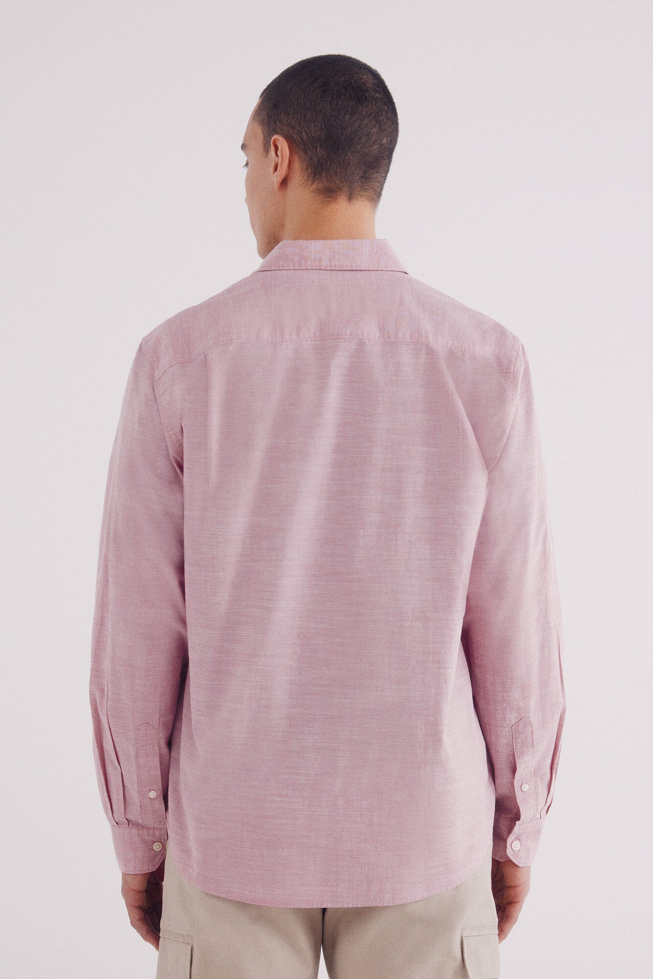 Springfield_Plain Slub Cotton Shirt_0279924_67_04