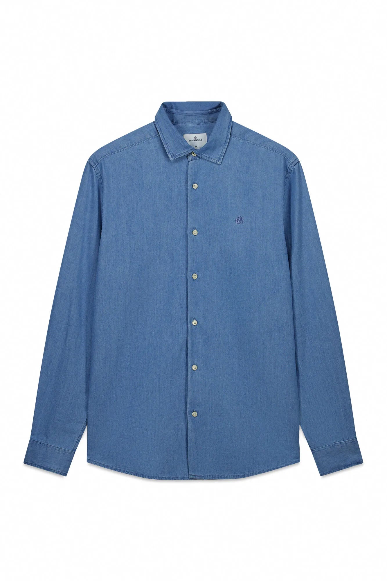 Springfield Blue Men Denim Shirt SKU: 0293316_14 Image 06