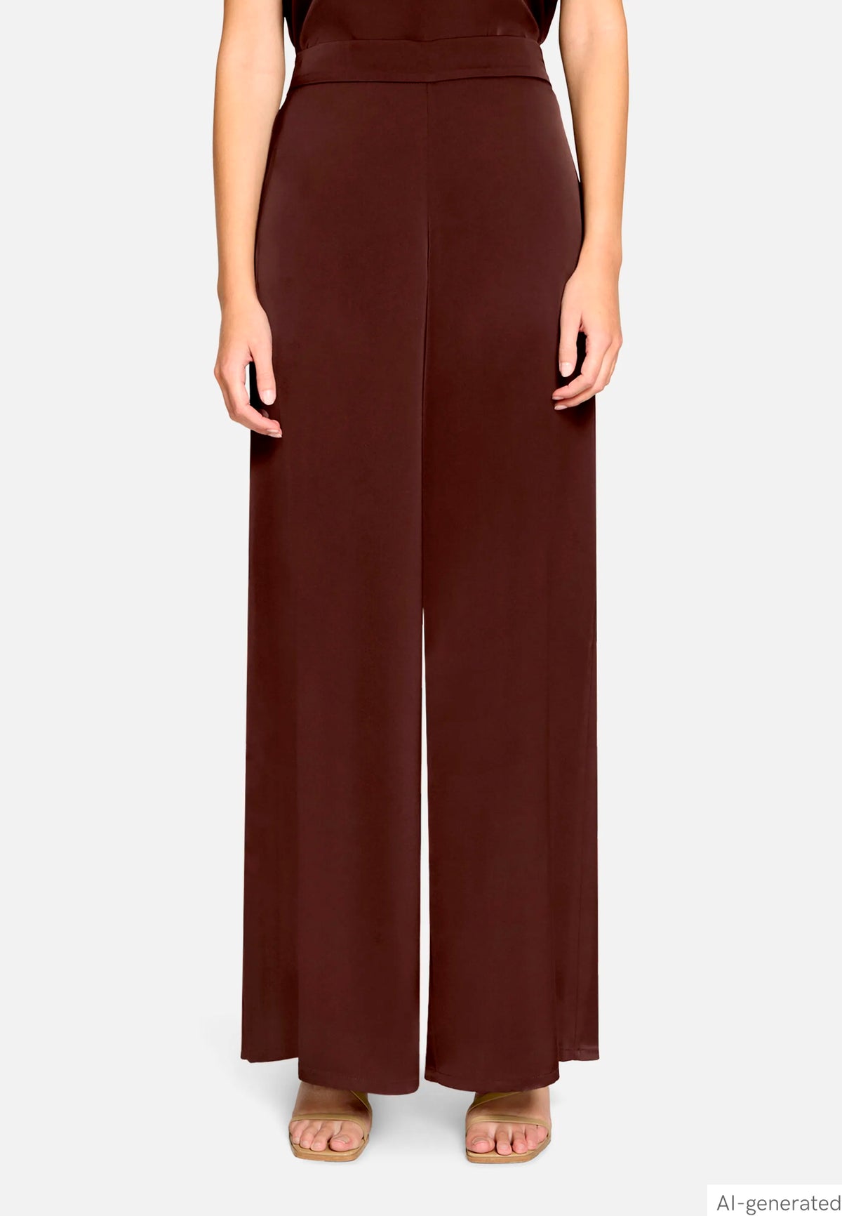 Vera Mont Espresso Brown Women Modern Fit Trousers with Pockets SKU: 0300-4262_7409 Image 01