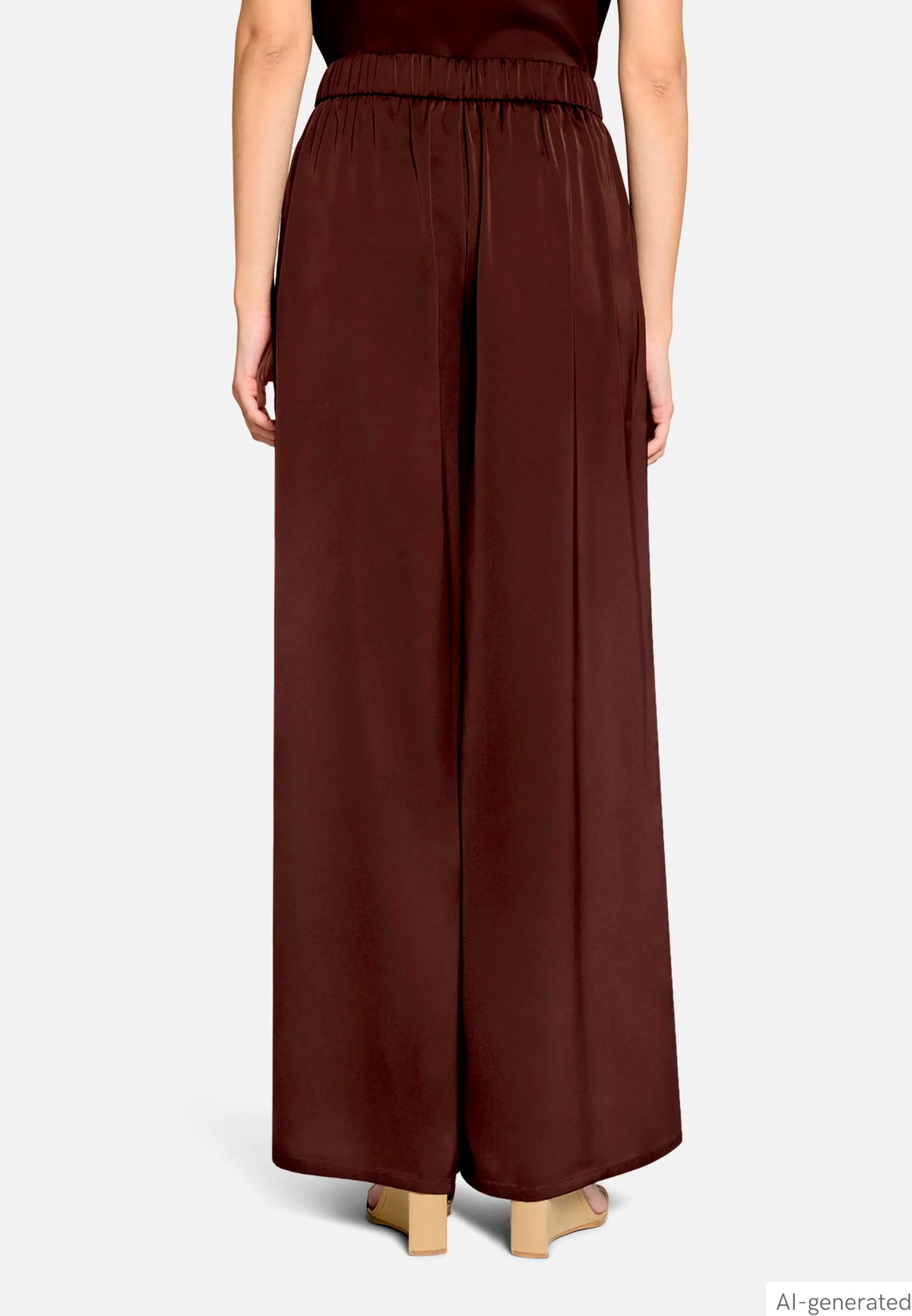 Vera Mont Espresso Brown Women Modern Fit Trousers with Pockets SKU: 0300-4262_7409 Image 03