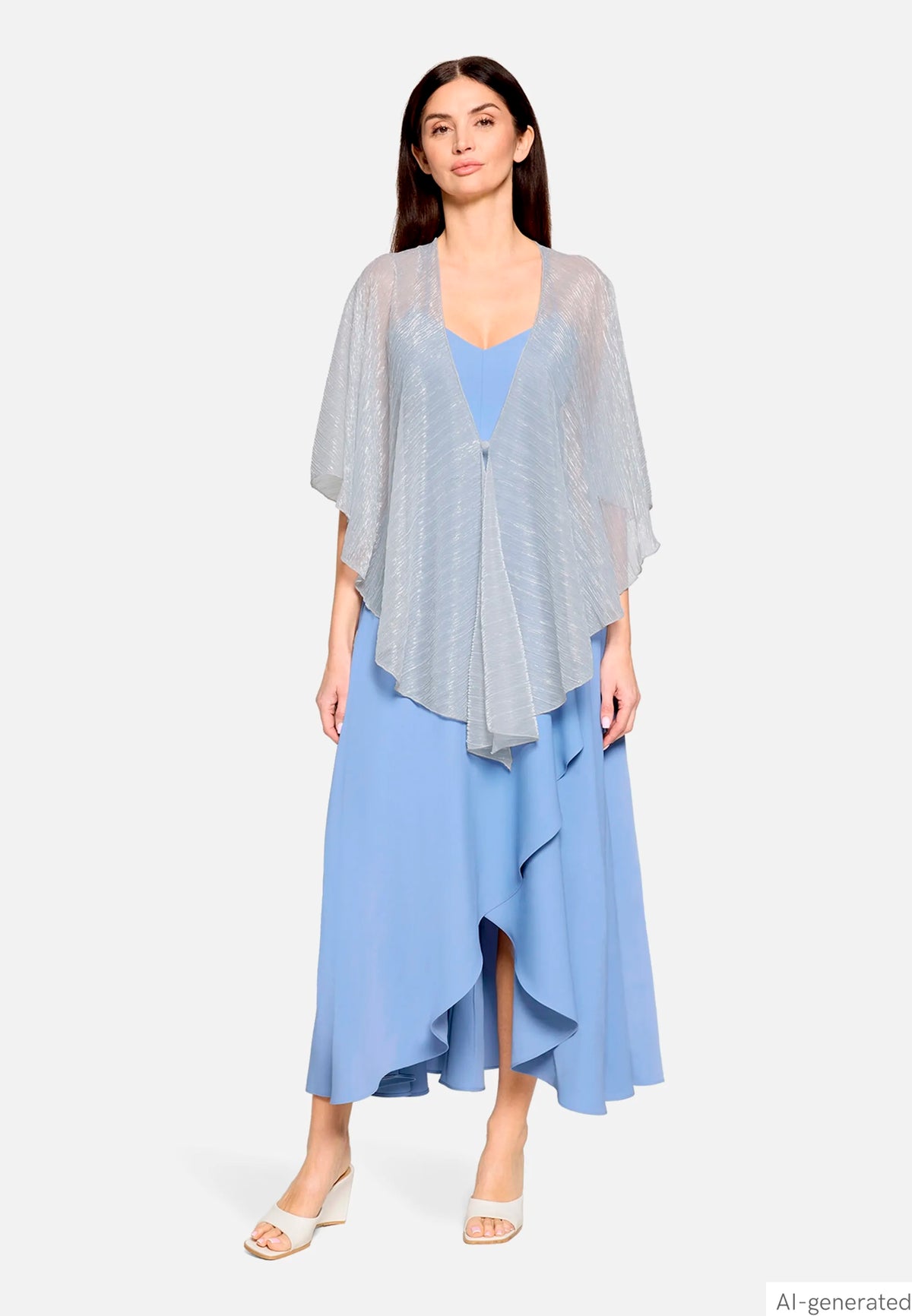 Vera Mont Grey/Silver Women Glittery Cape SKU: 0376-4208_9894 Image 02