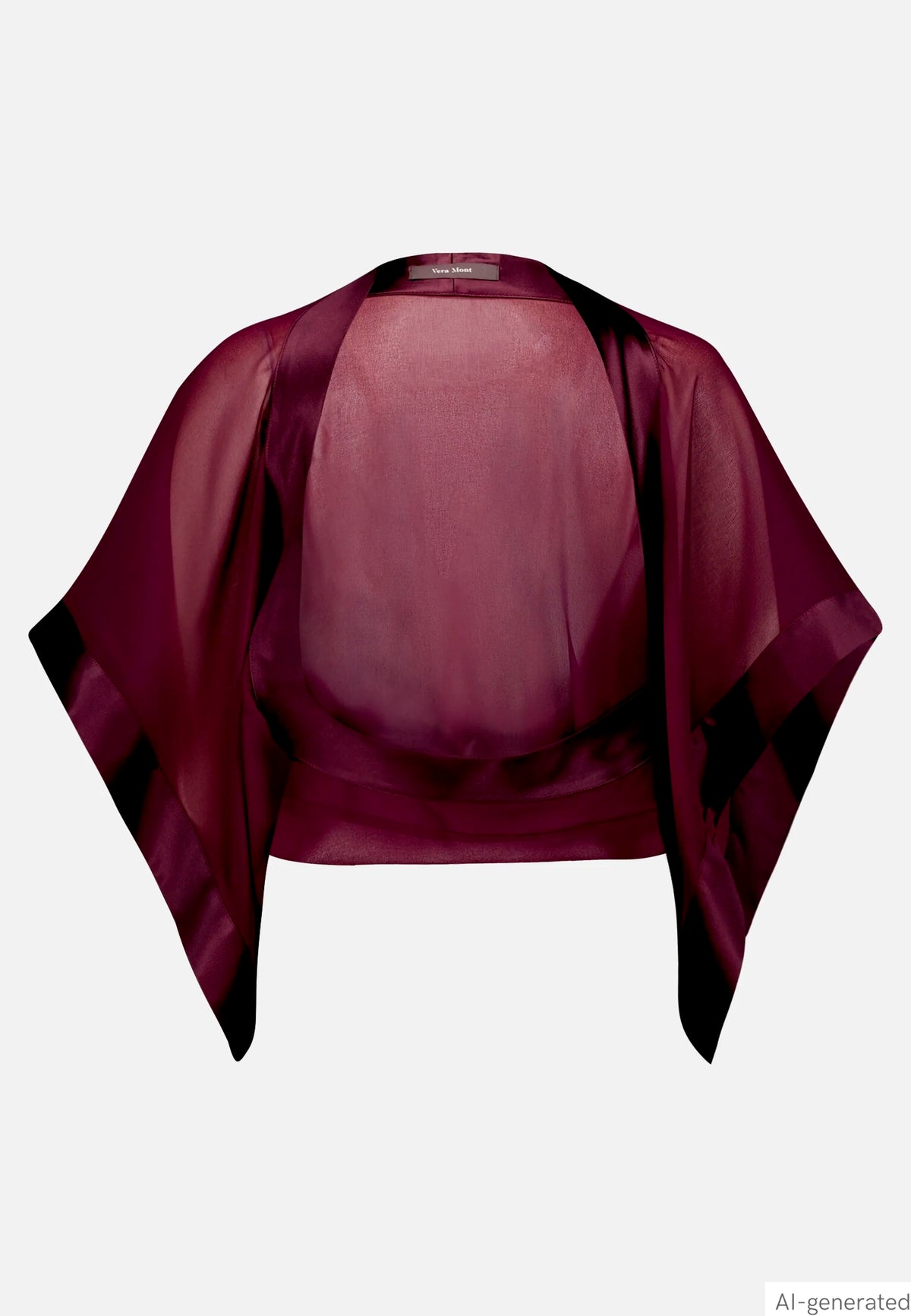 Vera Mont Strong Aubergine Women Chiffon Stole with 3/4 Sleeves SKU: 0385-4825_6179 Image 04