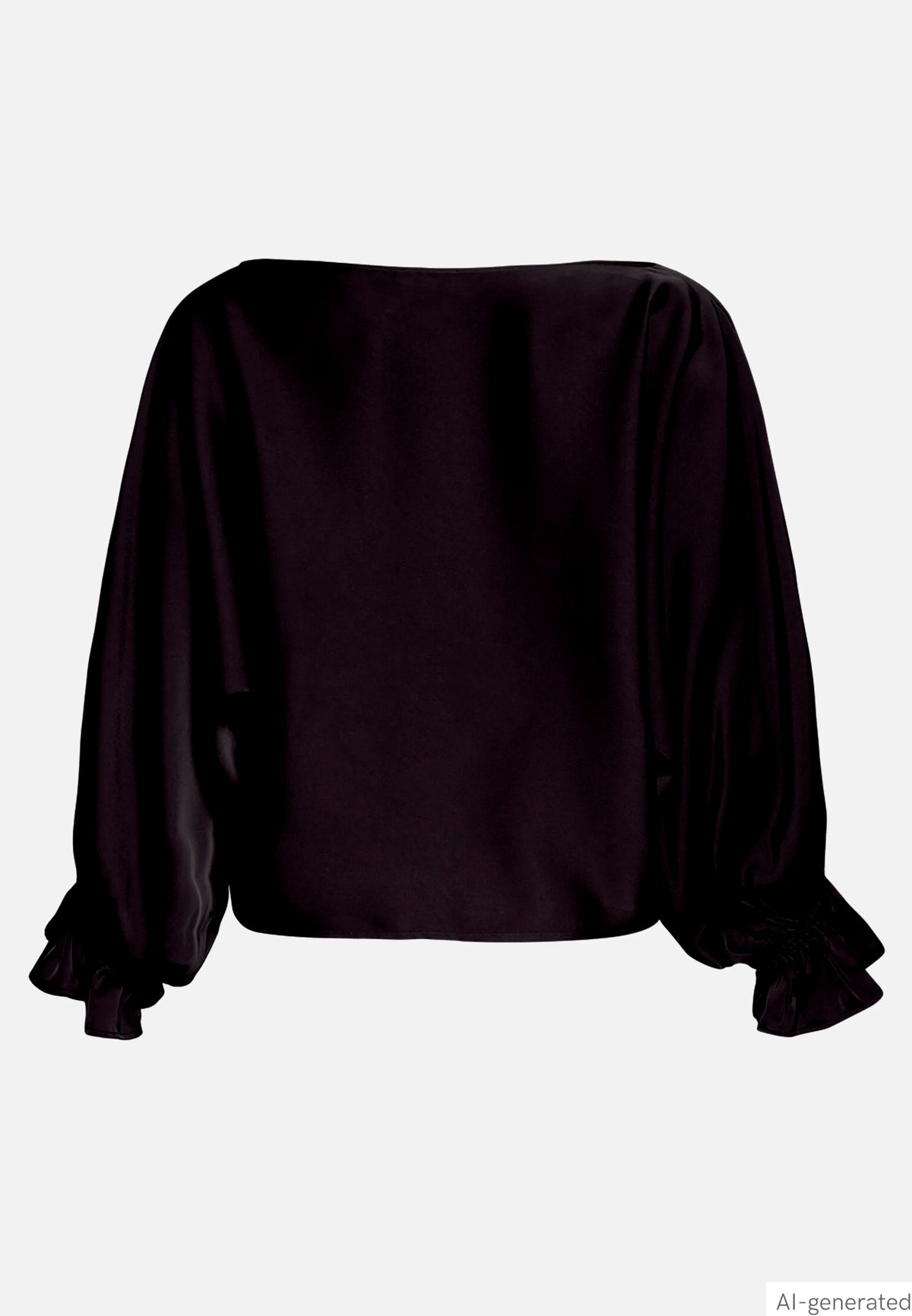 Vera Mont Black Women Satin Blouse with Batwing Sleeves SKU: 0426-4262_9045 Image 05