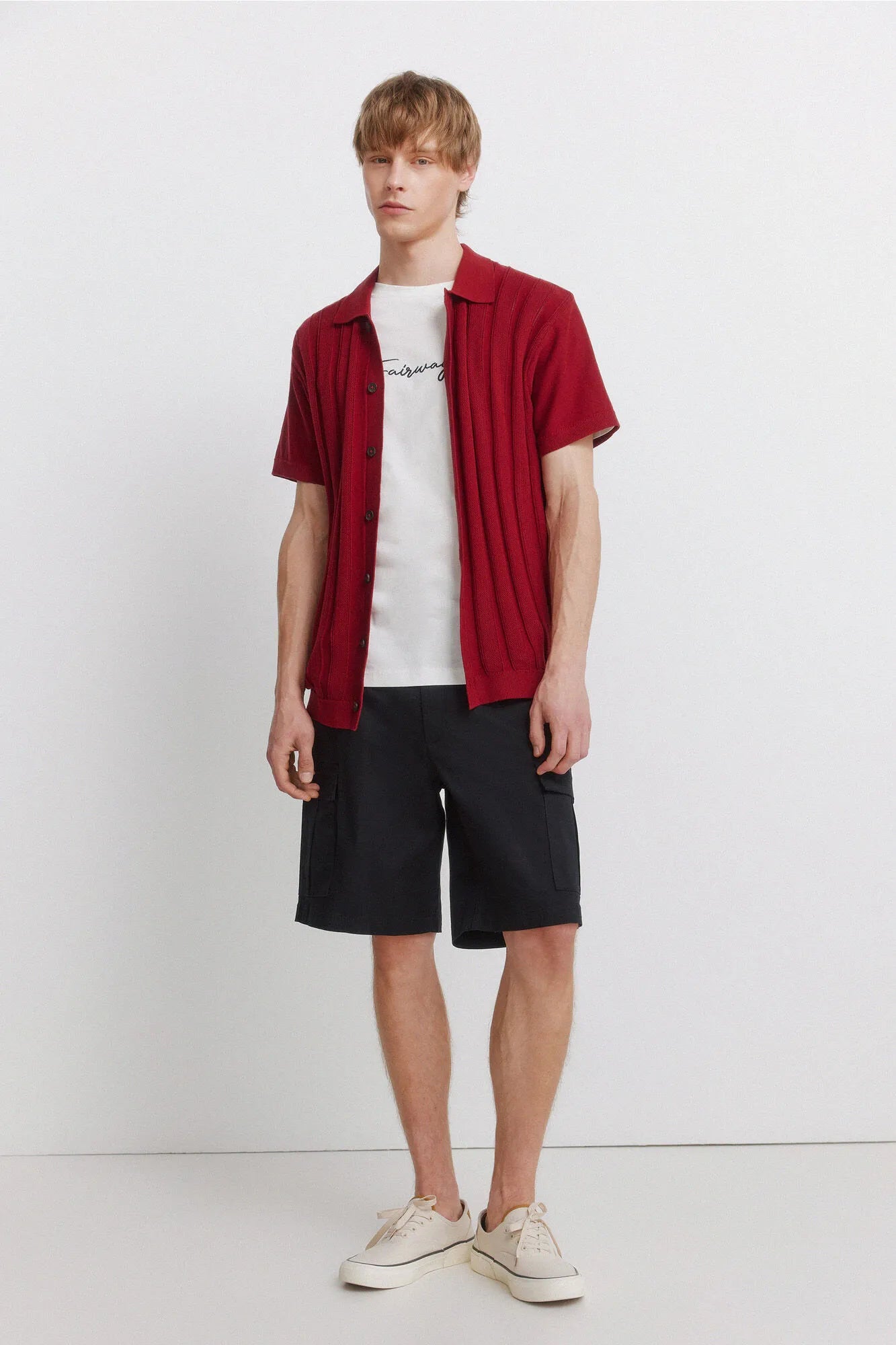 Springfield Black Men Comfort Fit Cargo Bermuda Shorts SKU: 0433672_01 Image 01