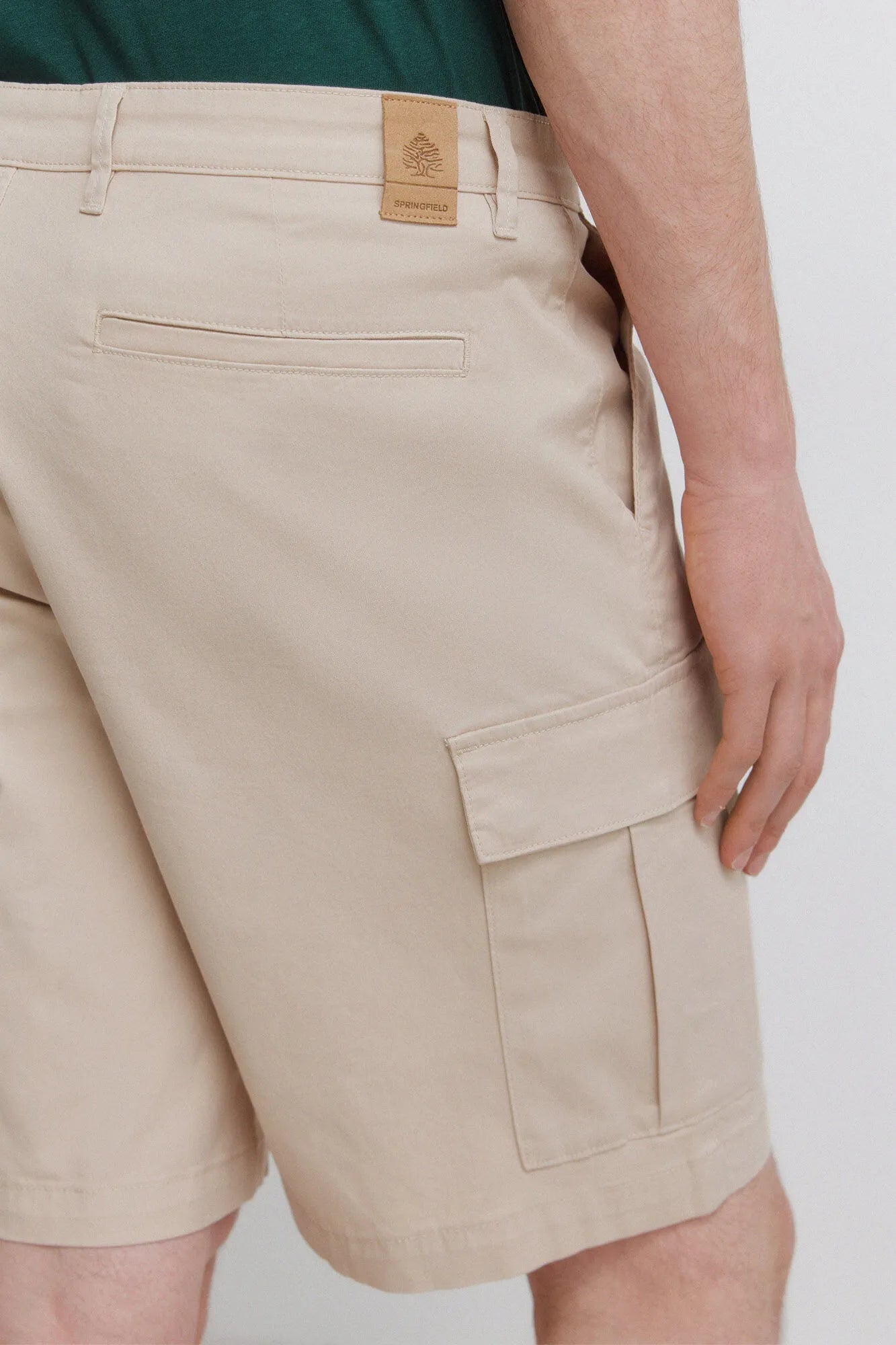 Springfield Beige Men Comfort Fit Cargo Bermuda Shorts SKU: 0433672_50 Image 05