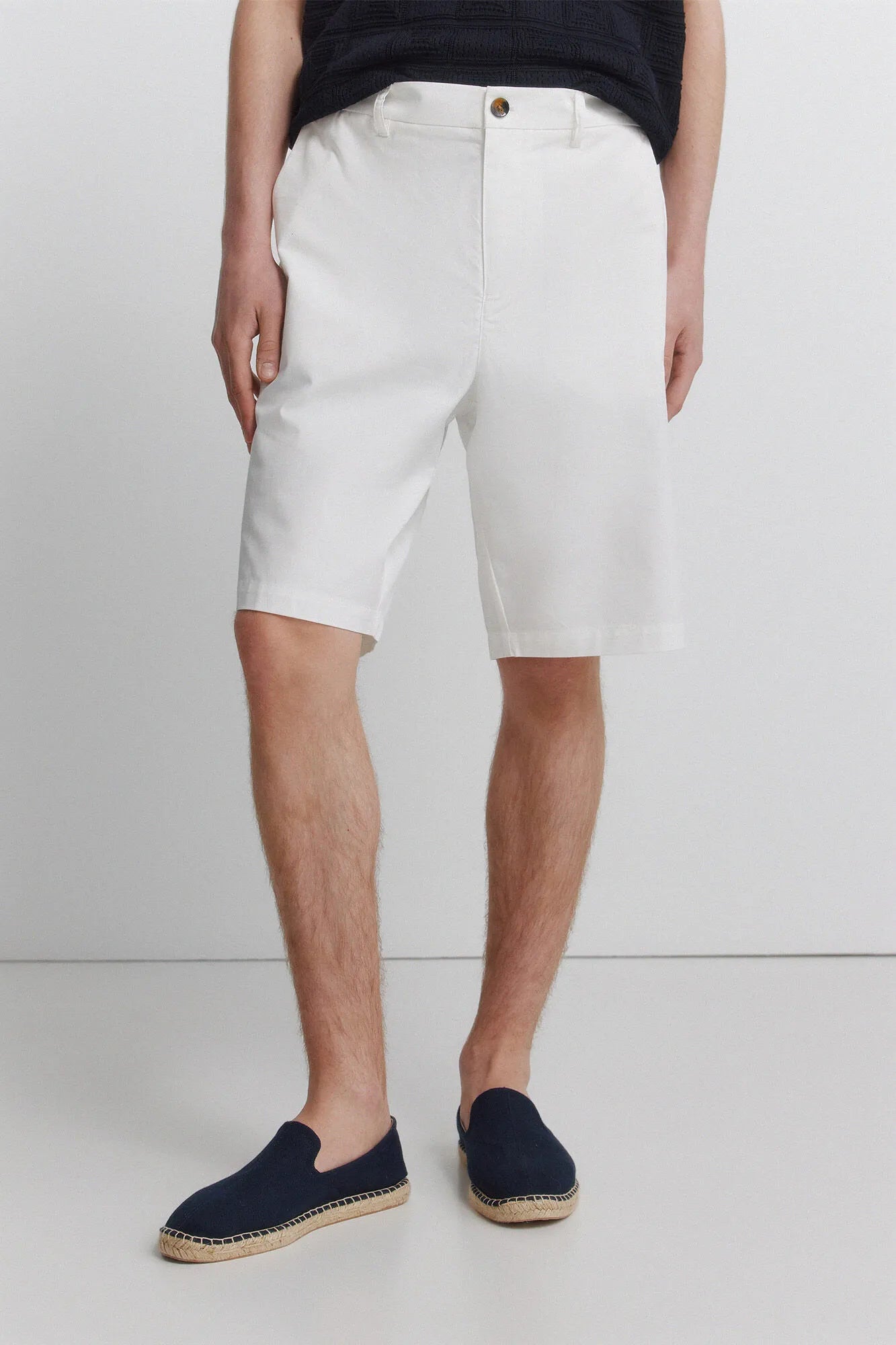 Springfield White Men Relaxed Fit Cotton Bermuda Shorts SKU: 0433681_96 Image 02