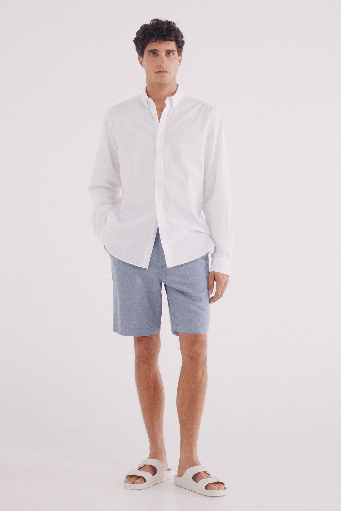 Springfield_Slim Fit Linen Bermuda Shorts_0439946_15_01