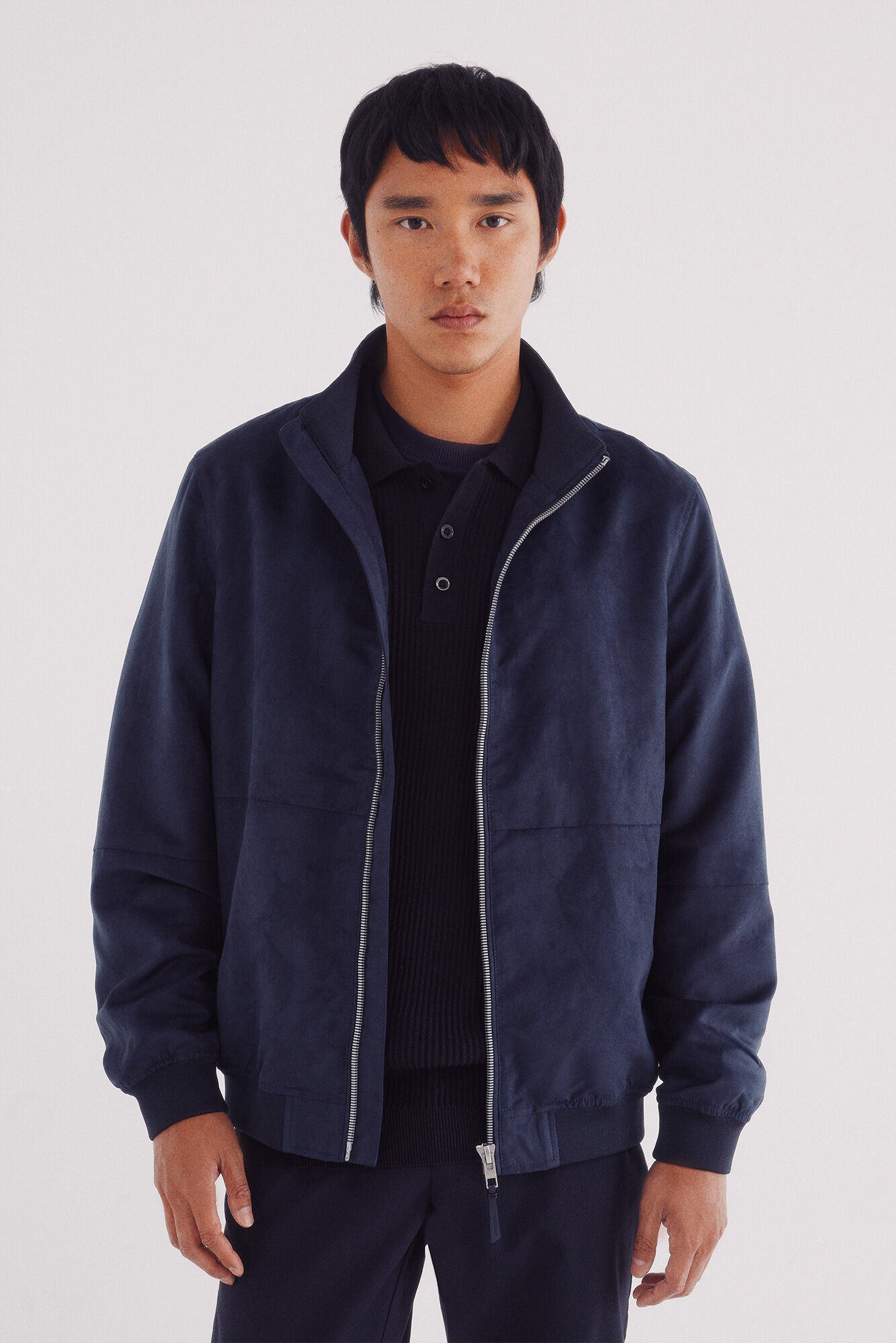 Springfield_Blue_Faux Suede Jacket_0482284_11_01