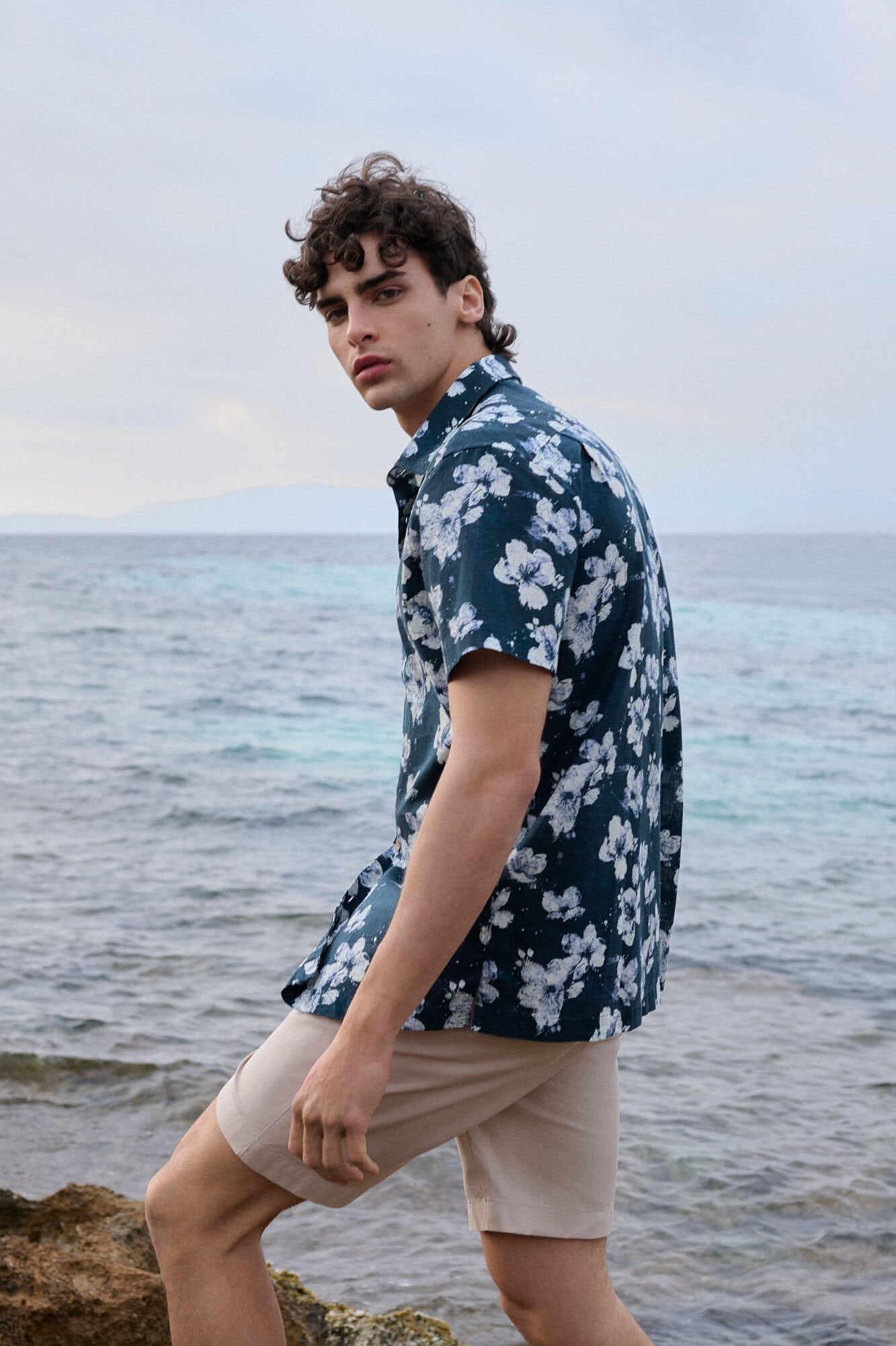 Springfield_Printed Short Sleeve Linen Shirt_0549134_11_01