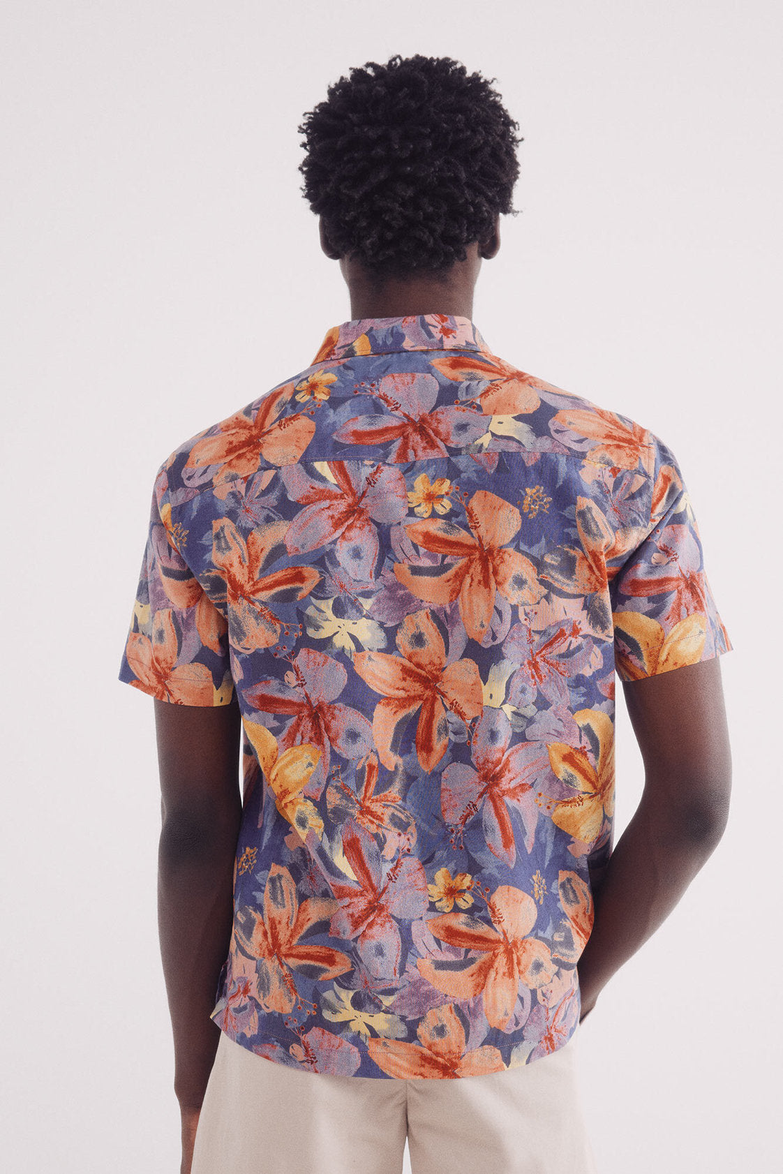 Springfield_Printed Short Sleeve Linen Shirt_0549134_12_05