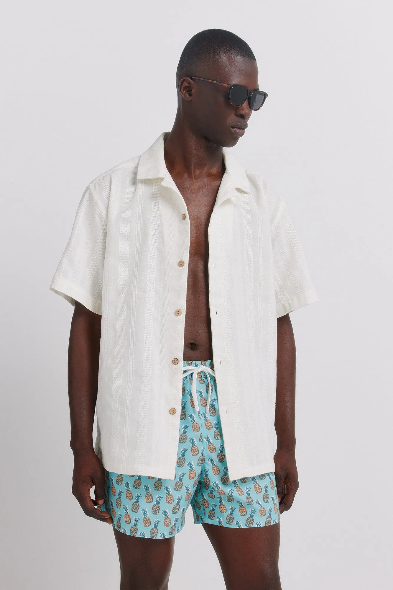 Springfield Blue Men Pineapple Print Swimwear SKU: 0593912_82 Image 03
