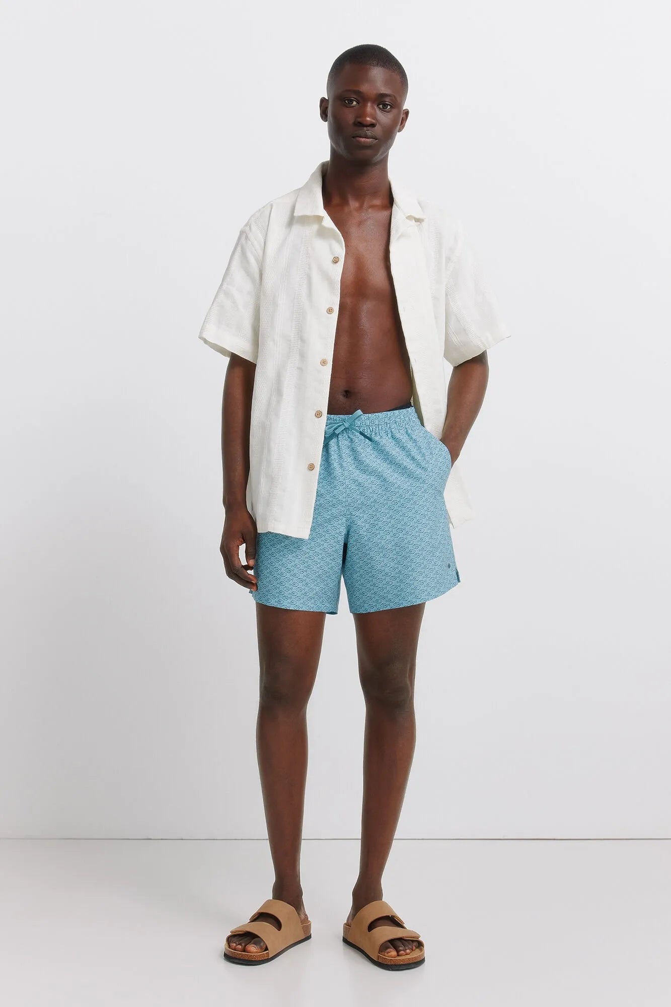 Springfield Blue Men Printed Fish Swimwear SKU: 0593920_82 Image 01
