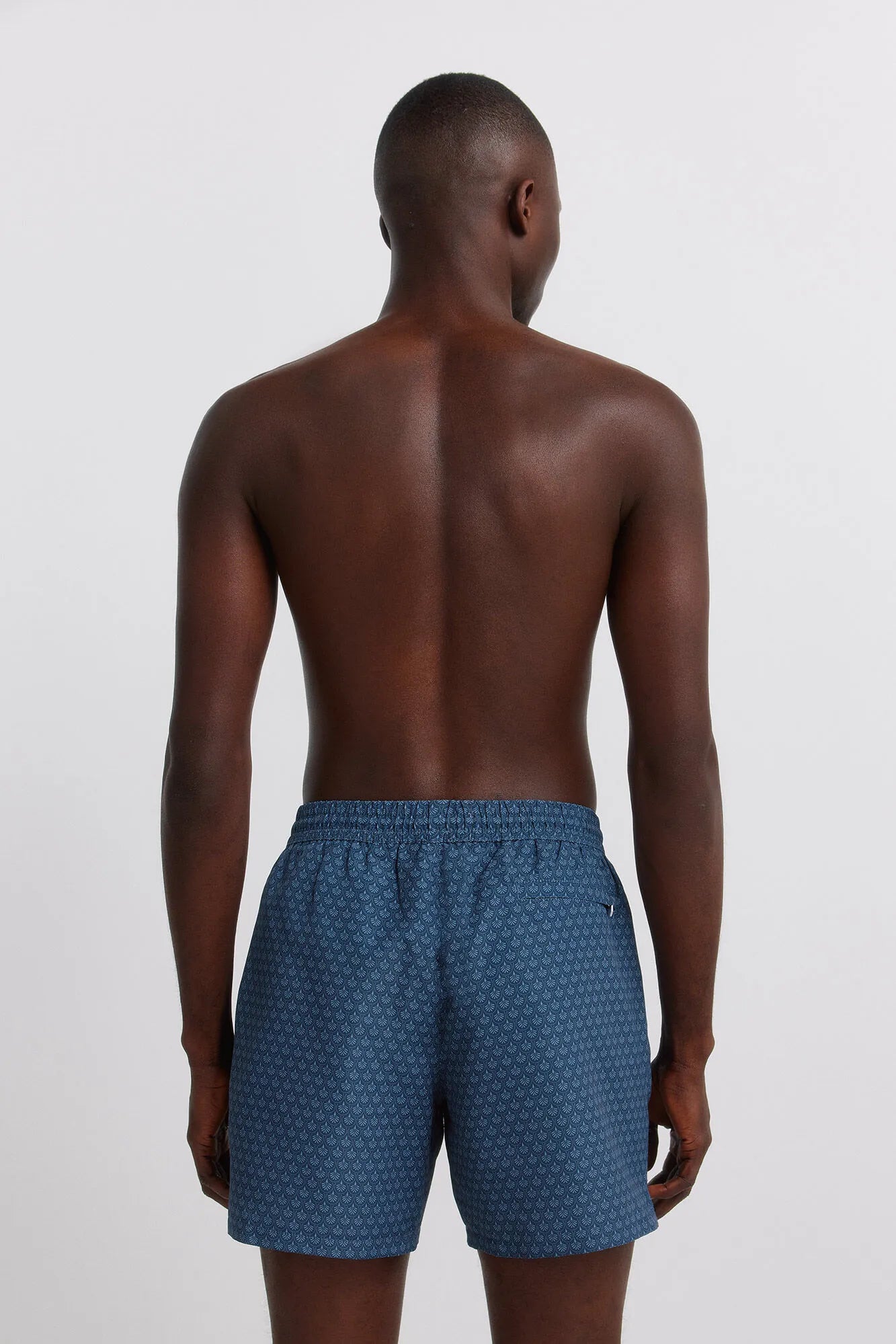 Springfield Blue Men Printed Mosaic Zip Pocket Swimwear SKU: 0593935_17 Image 06