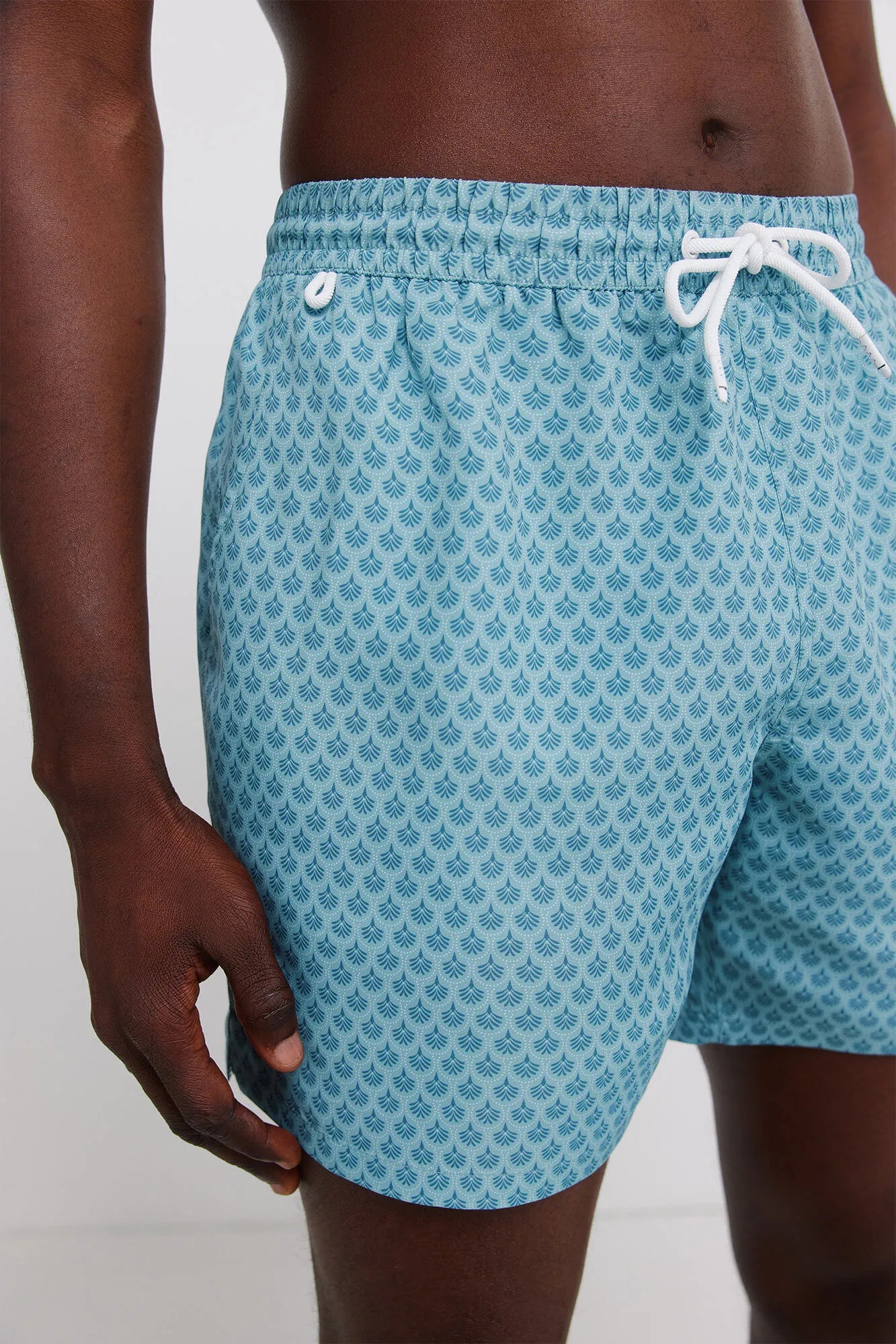 Springfield Blue Men Printed Mosaic Zip Pocket Swimwear SKU: 0593935_82 Image 05