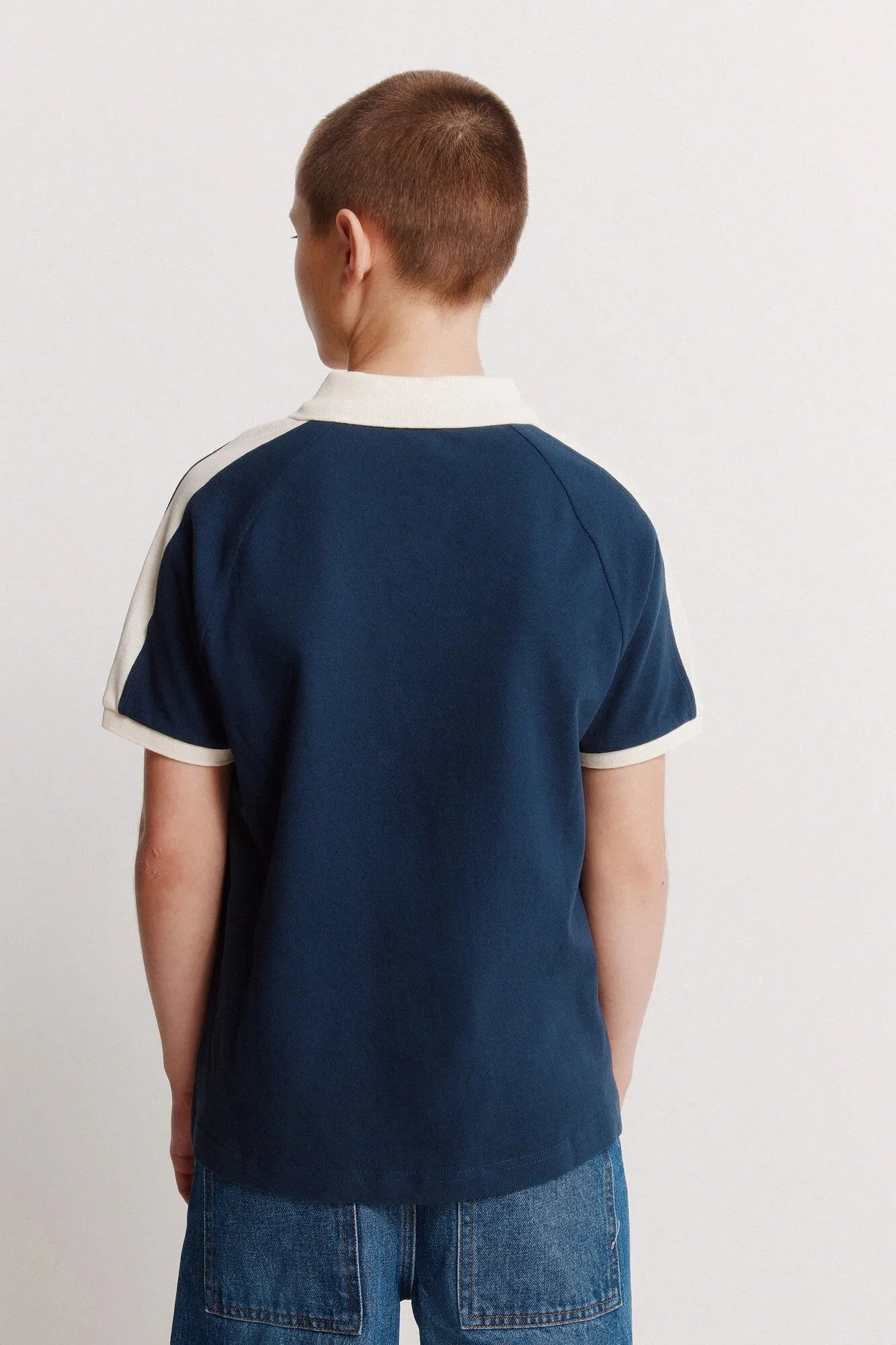 Springfield Blue Boys Cut and Sew Polo Shirt SKU: 0643124_17 Image 06