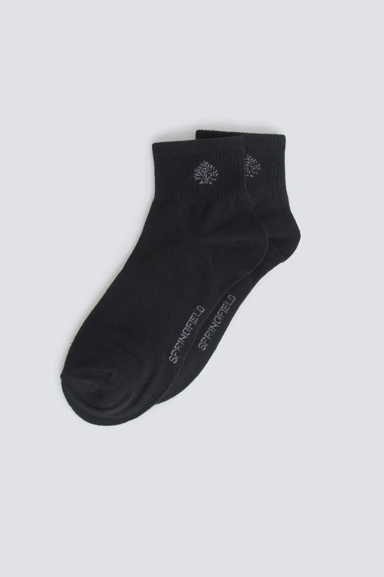 Springfield Black Men Ribbed Ankle Sock SKU: 0653646_01 Image 01