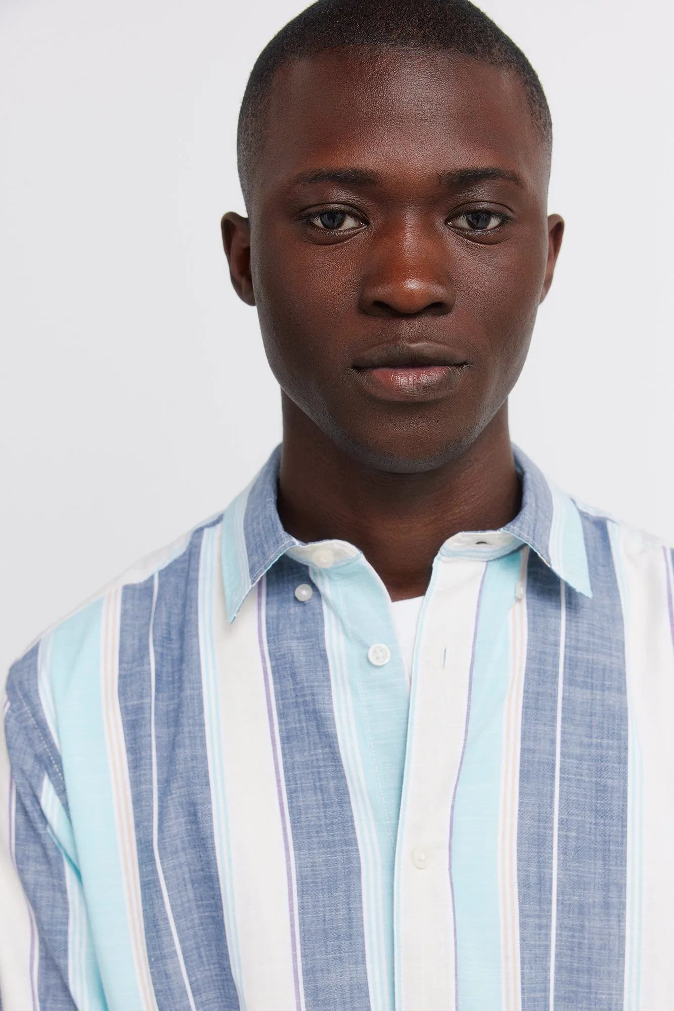 Springfield Blue Men Striped Cotton Shirt SKU: 0943172_12 Image 04