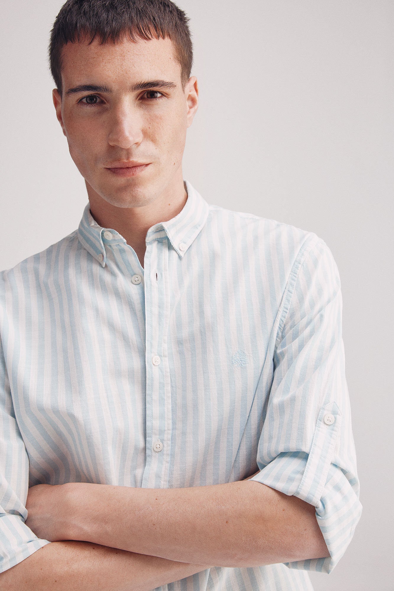 Springfield_Slub Cotton Striped Shirt_0949534_18_02