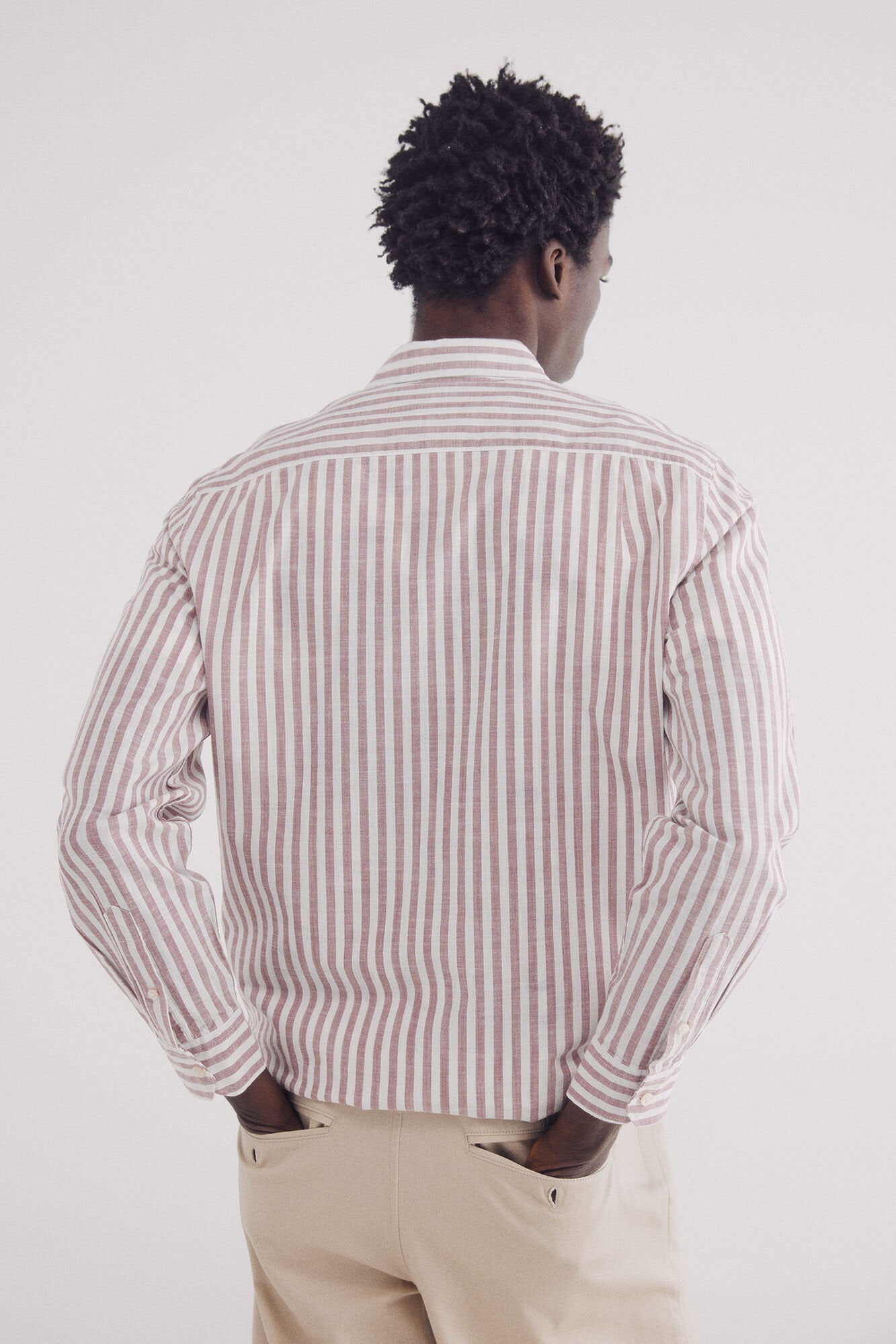 Springfield_Slub Cotton Striped Shirt_0949534_68_05