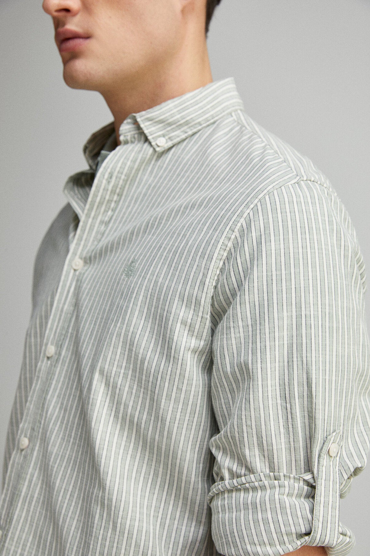 Springfield_Slub Cotton Striped Shirt_0949536_23_02