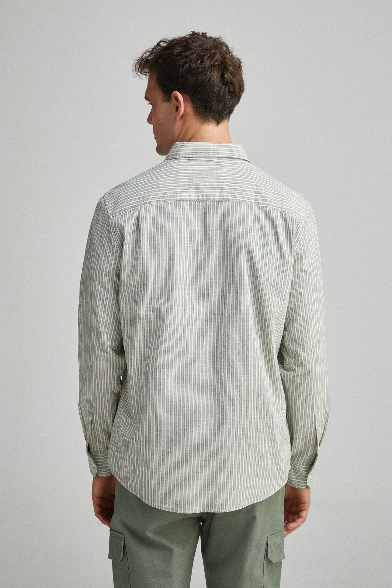 Springfield_Slub Cotton Striped Shirt_0949536_23_03