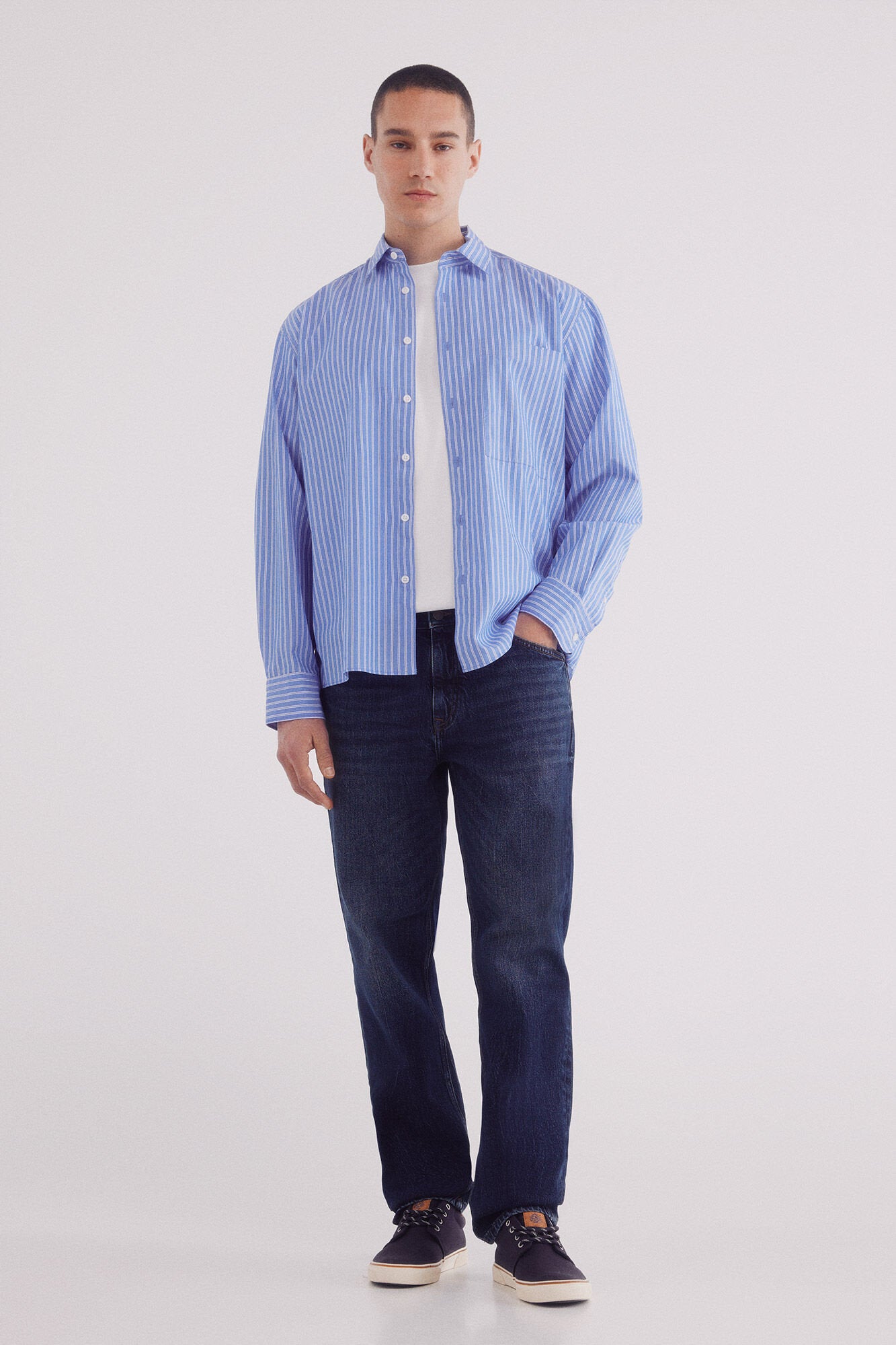 Springfield_Boxy Fit Striped Poplin Shirt_0949539_16_03