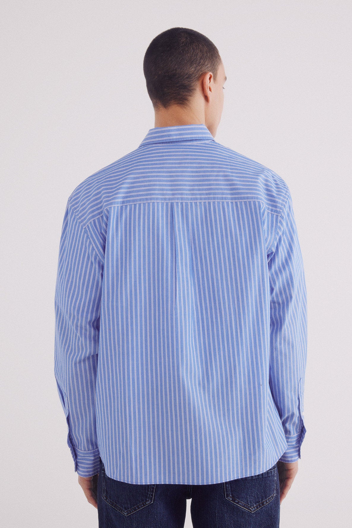 Springfield_Boxy Fit Striped Poplin Shirt_0949539_16_04